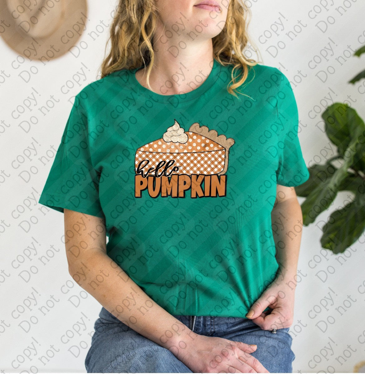 I-109 Hello Pumpkin Patterned Fall Completed Tee
