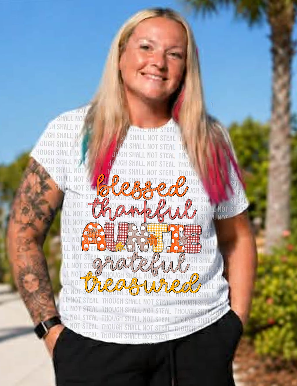 I-114 Blessed Thankful Grateful Treasured Completed Tee