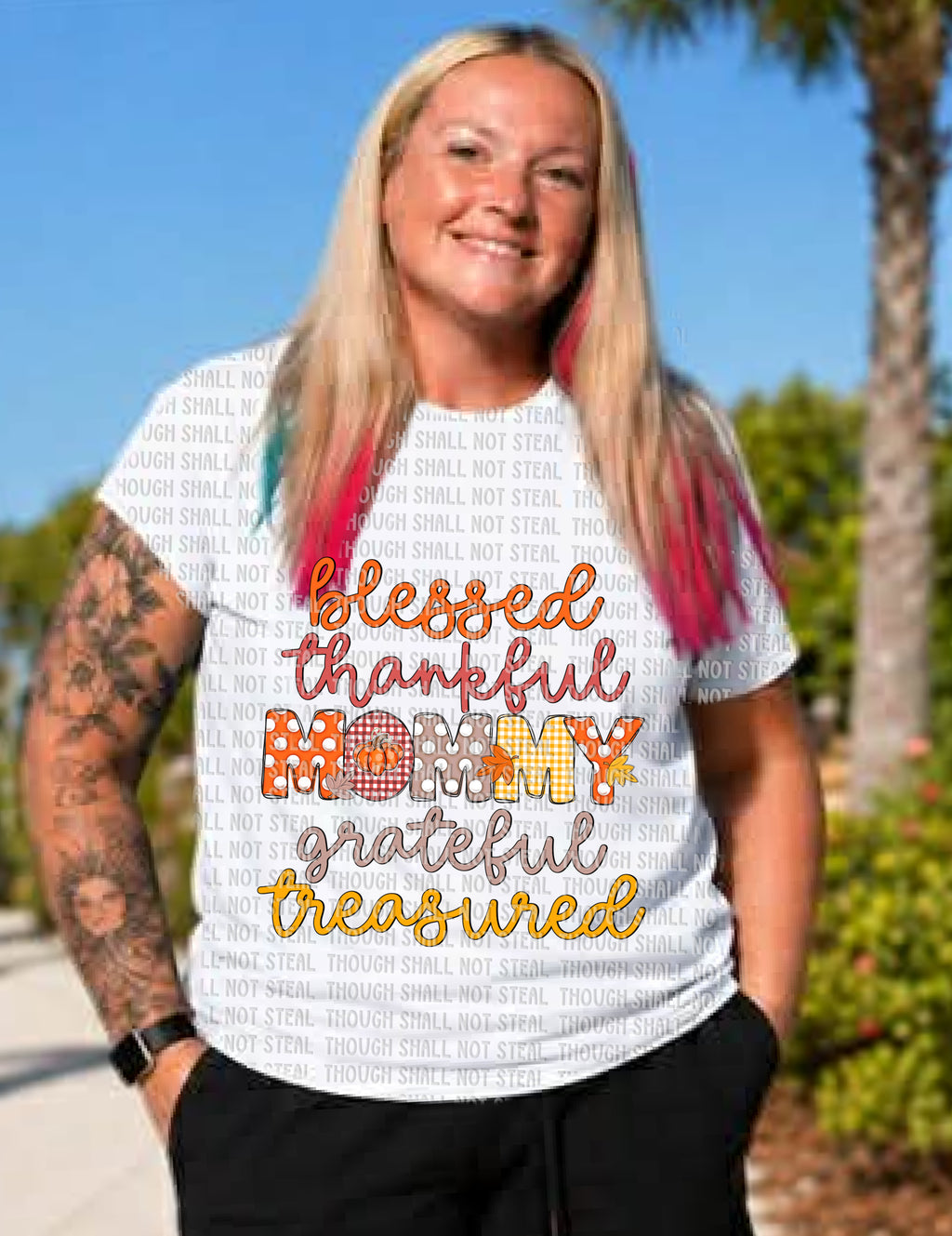I-114 Blessed Thankful Grateful Treasured (Choose One) DTF TRANSFER ONLY