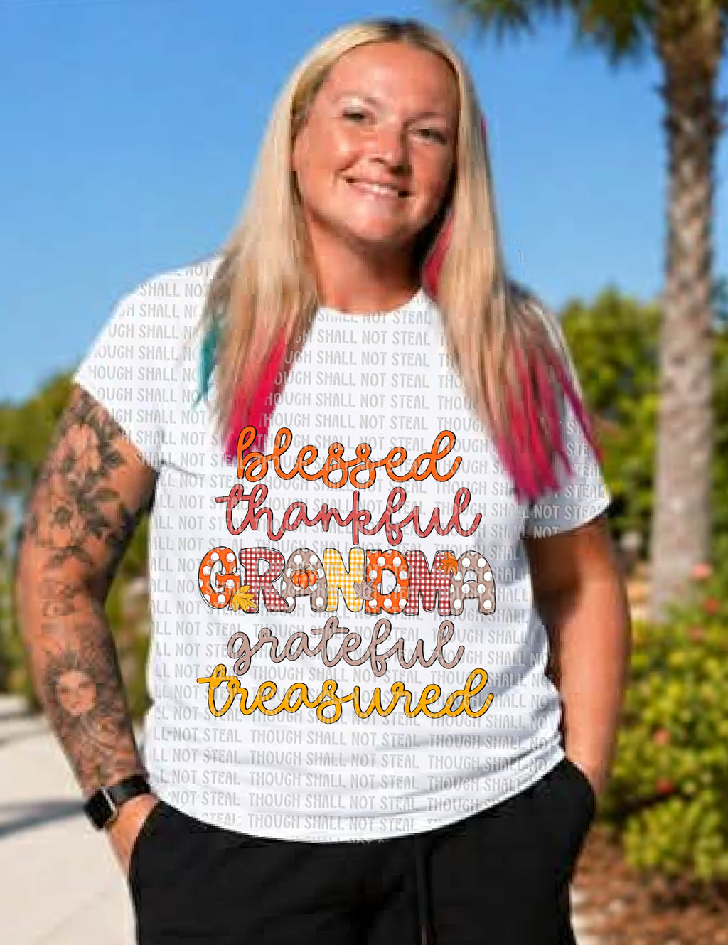 I-114 Blessed Thankful Grateful Treasured (Choose One) DTF TRANSFER ONLY