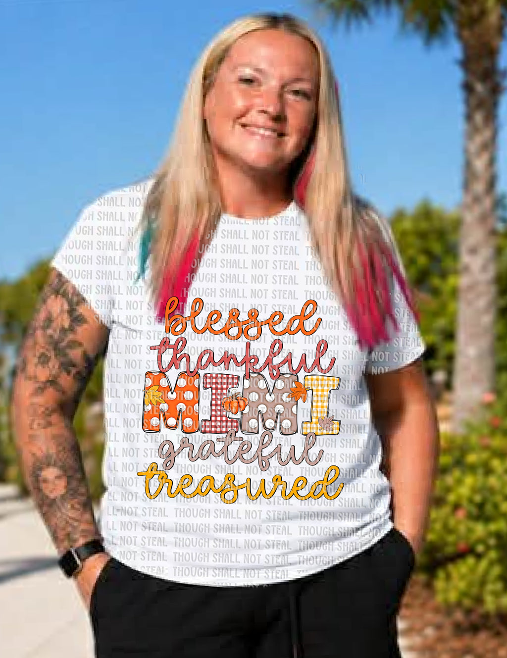 I-114 Blessed Thankful Grateful Treasured (Choose One) DTF TRANSFER ONLY