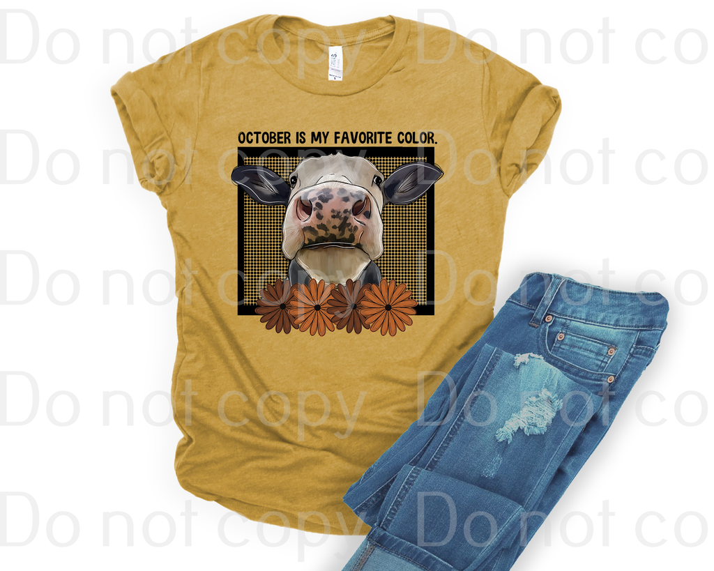 I-19 October is my favorite color fall Completed Tee