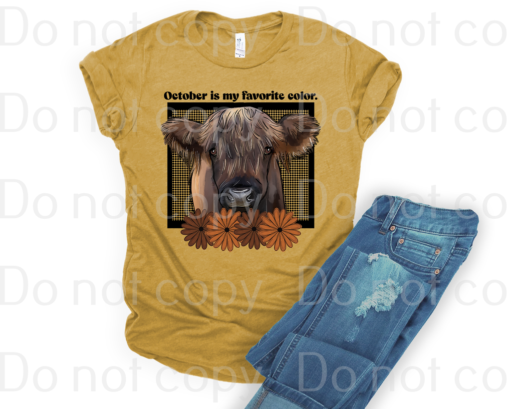 I-20 October is my favorite color fall Completed Tee