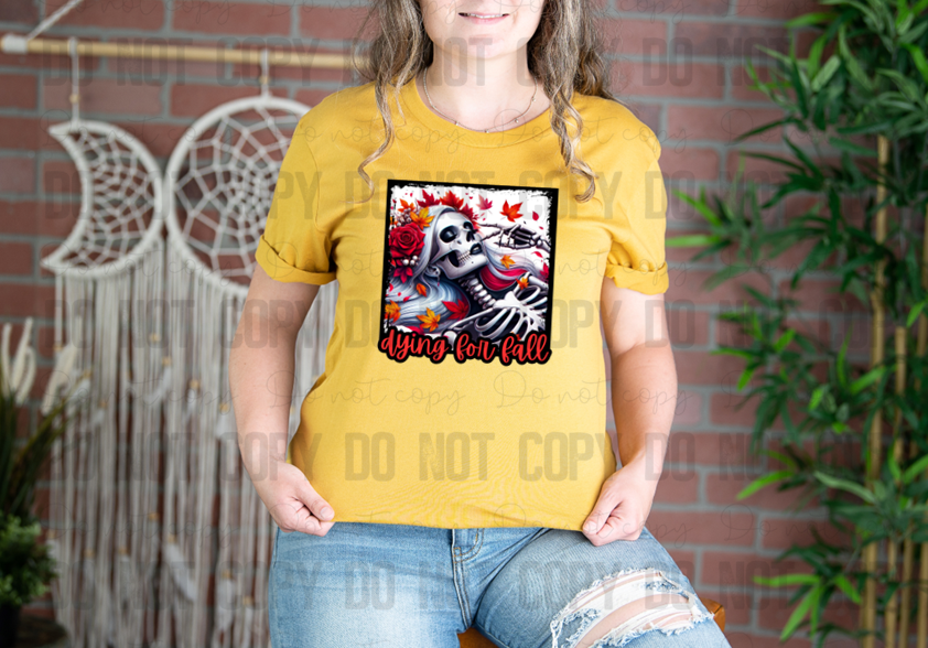 I-28 Dying For Fall Skeleton DTF TRANSFER ONLY