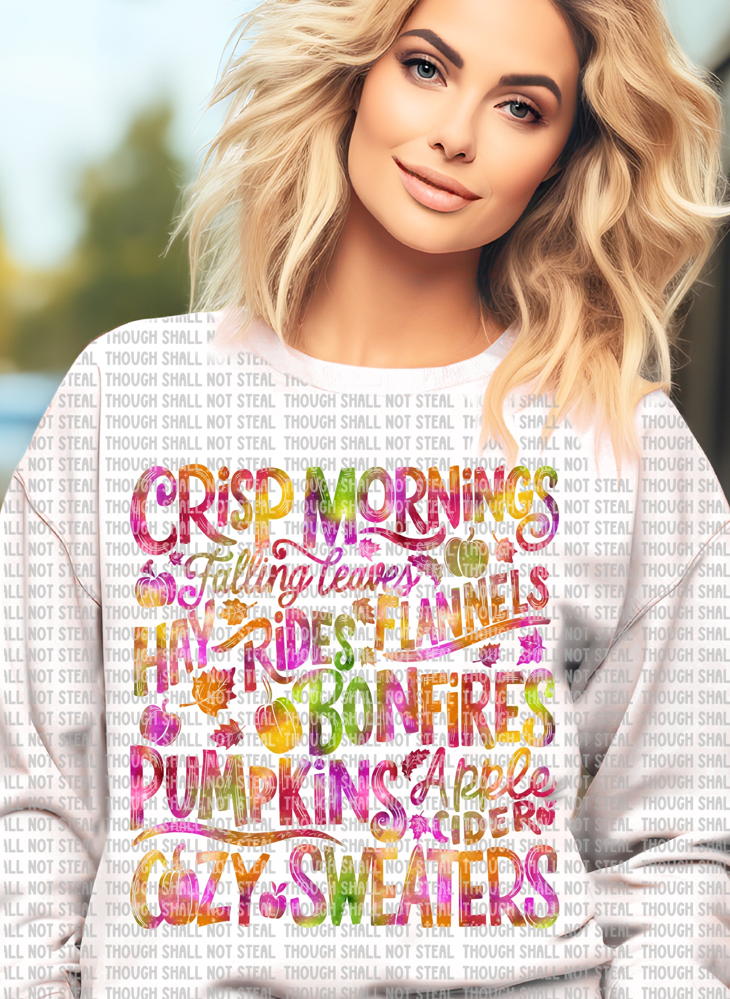 I-77  Fall Words - Colored Completed Tee