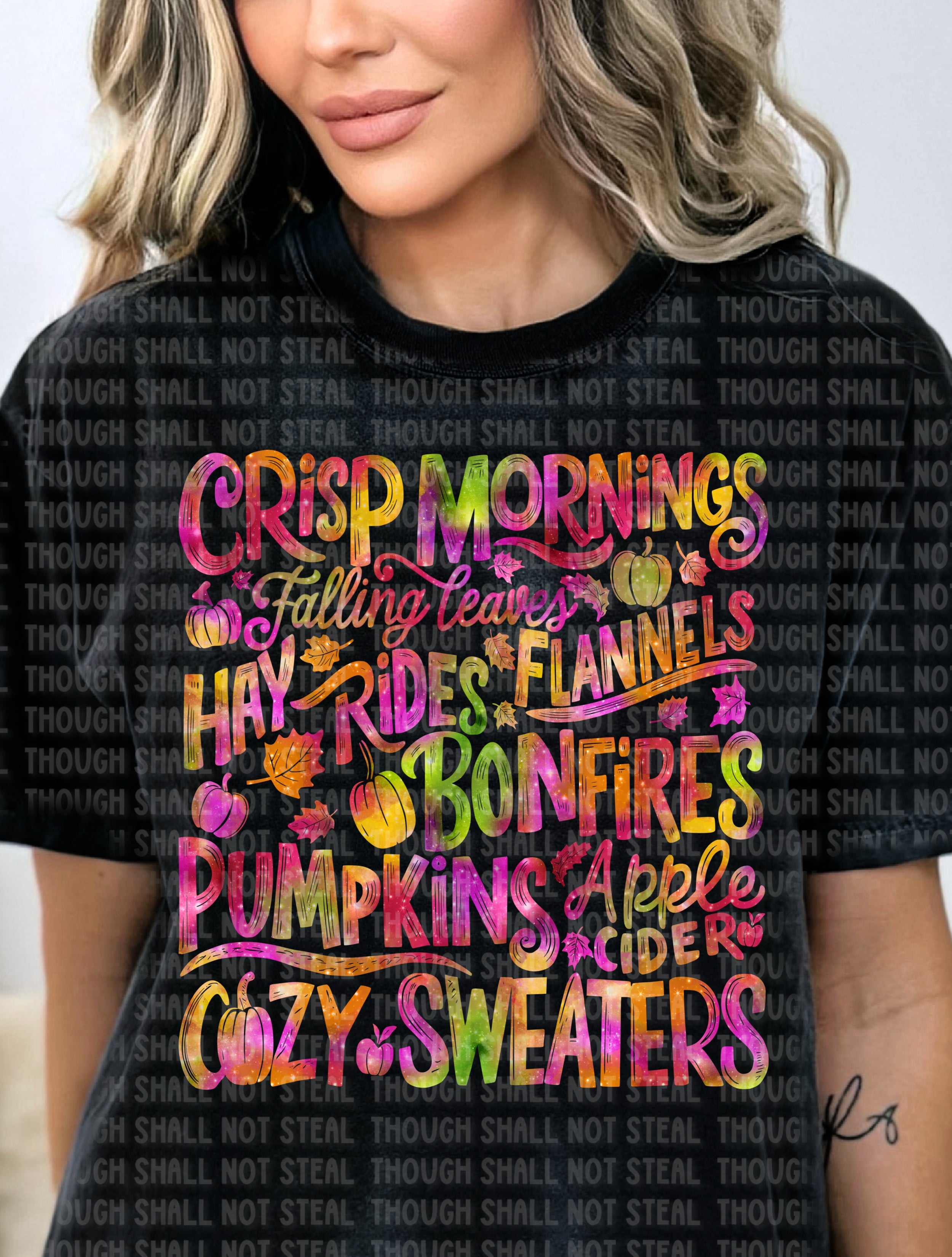 I-77  Fall Words - Colored Completed Tee