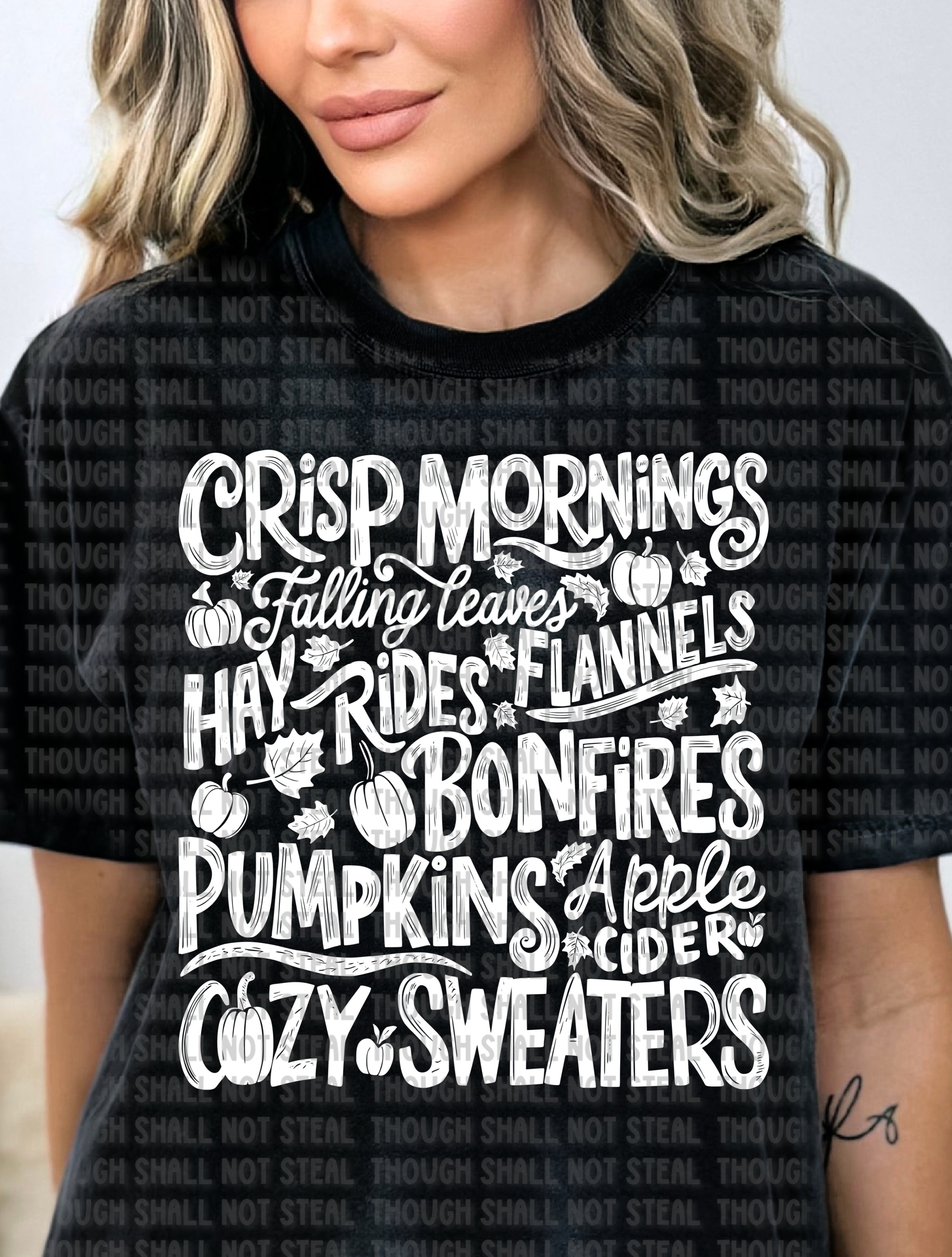 I-78  Fall Words - White Completed Tee