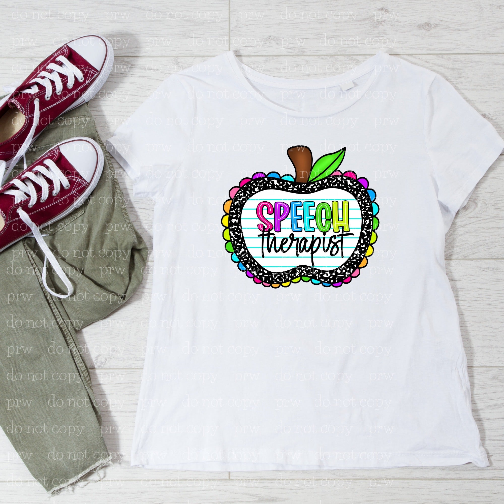 08-10-E Speech Therapist Composition Apple DTF TRANSFER ONLY