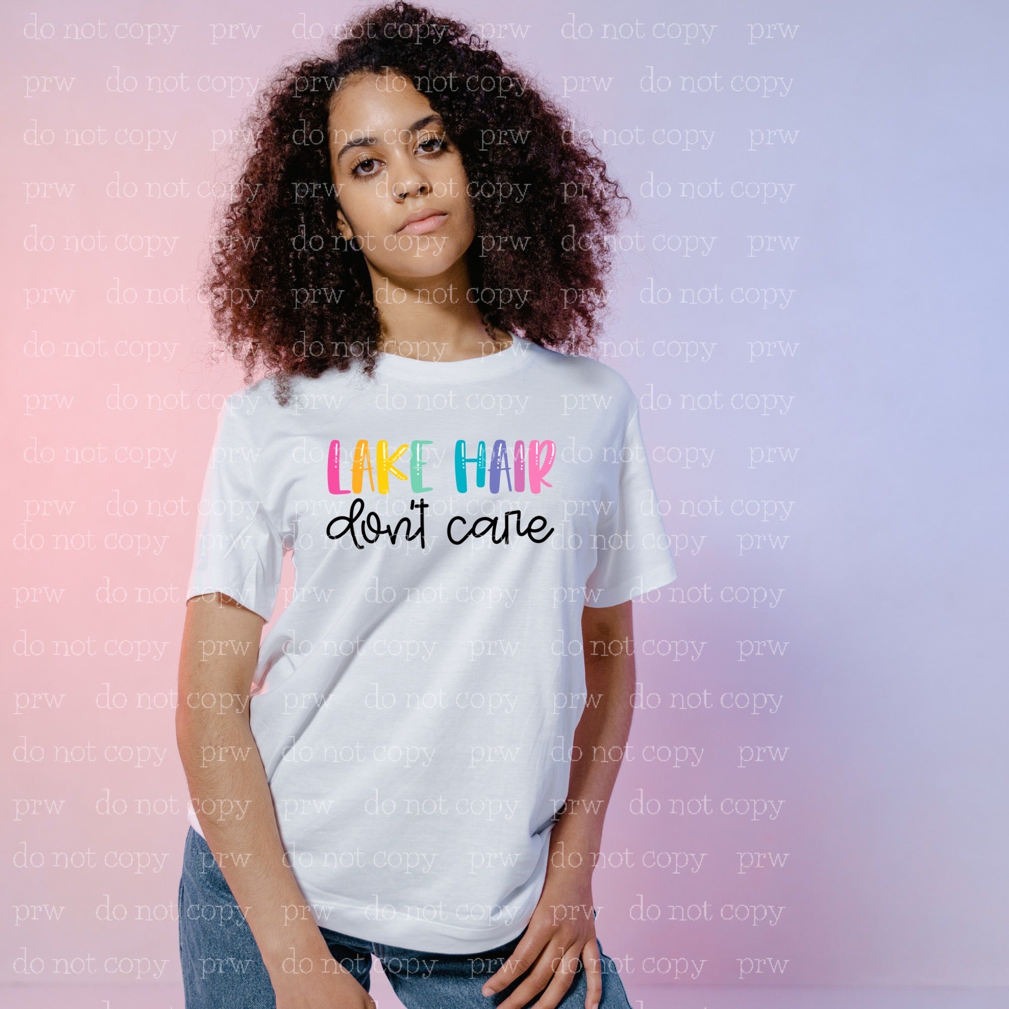 H-02 Lake Hair Dont Care Bright  DTF TRANSFER ONLY