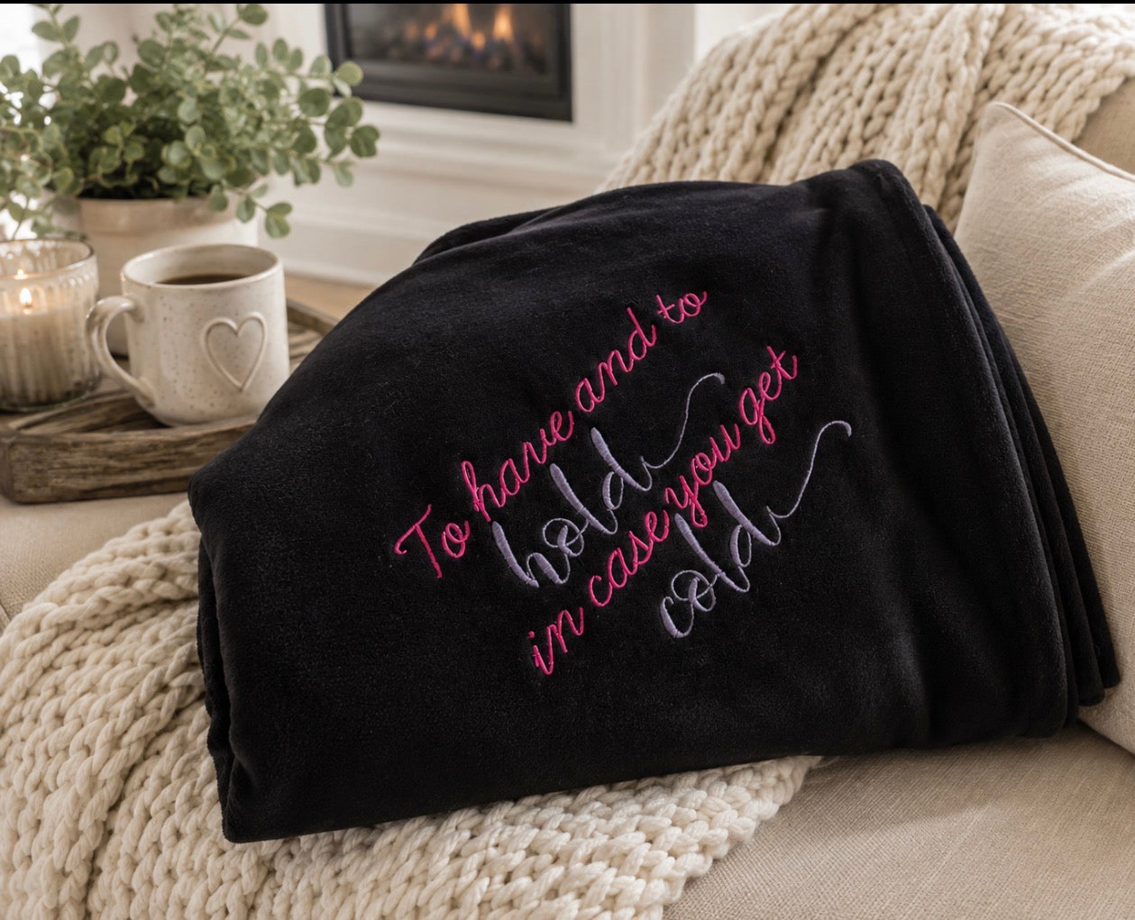 Custom Core Fleece Sweatshirt Embroidery Blanket