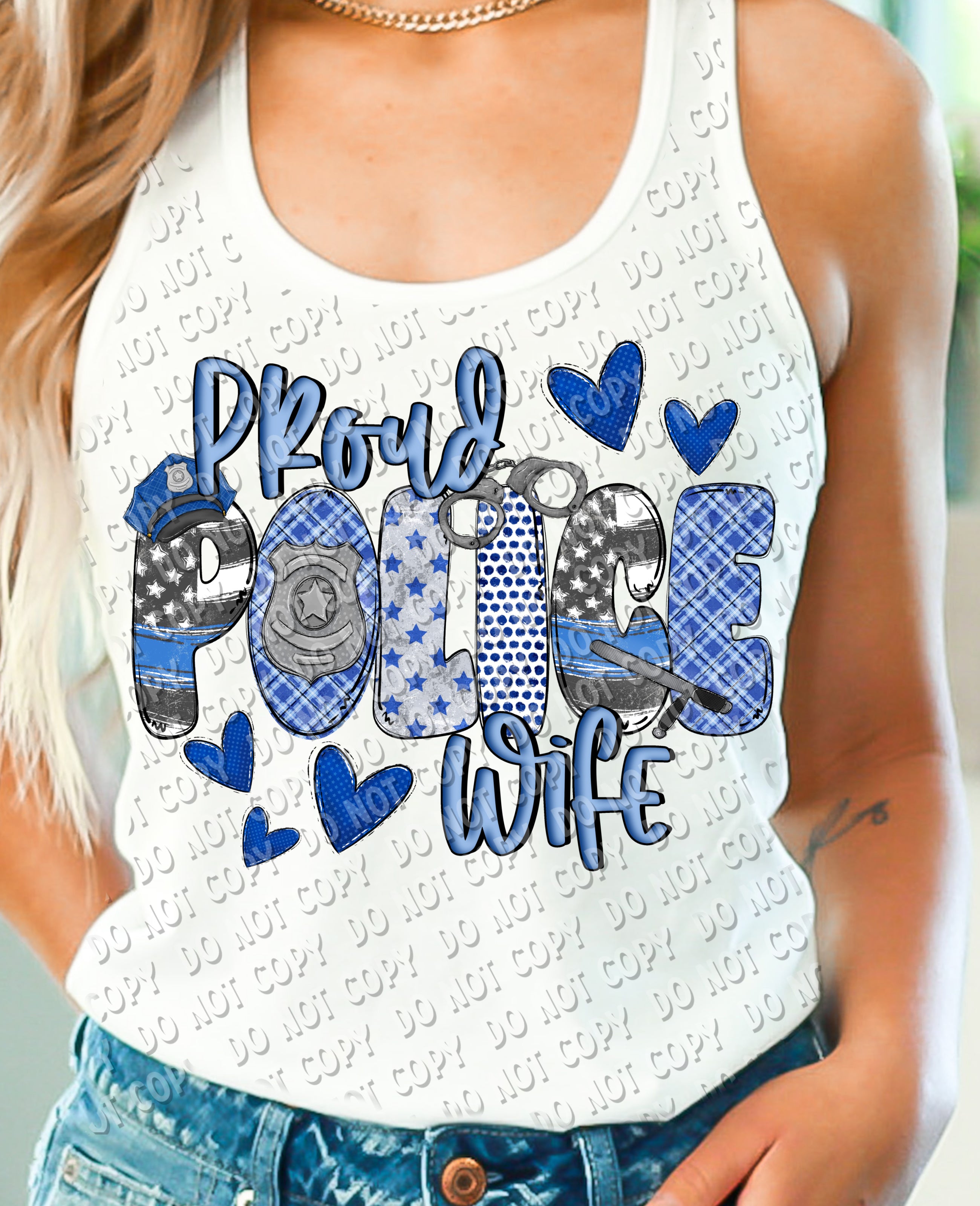 K-31 Proud Police Wife DTF Transfer ONLY
