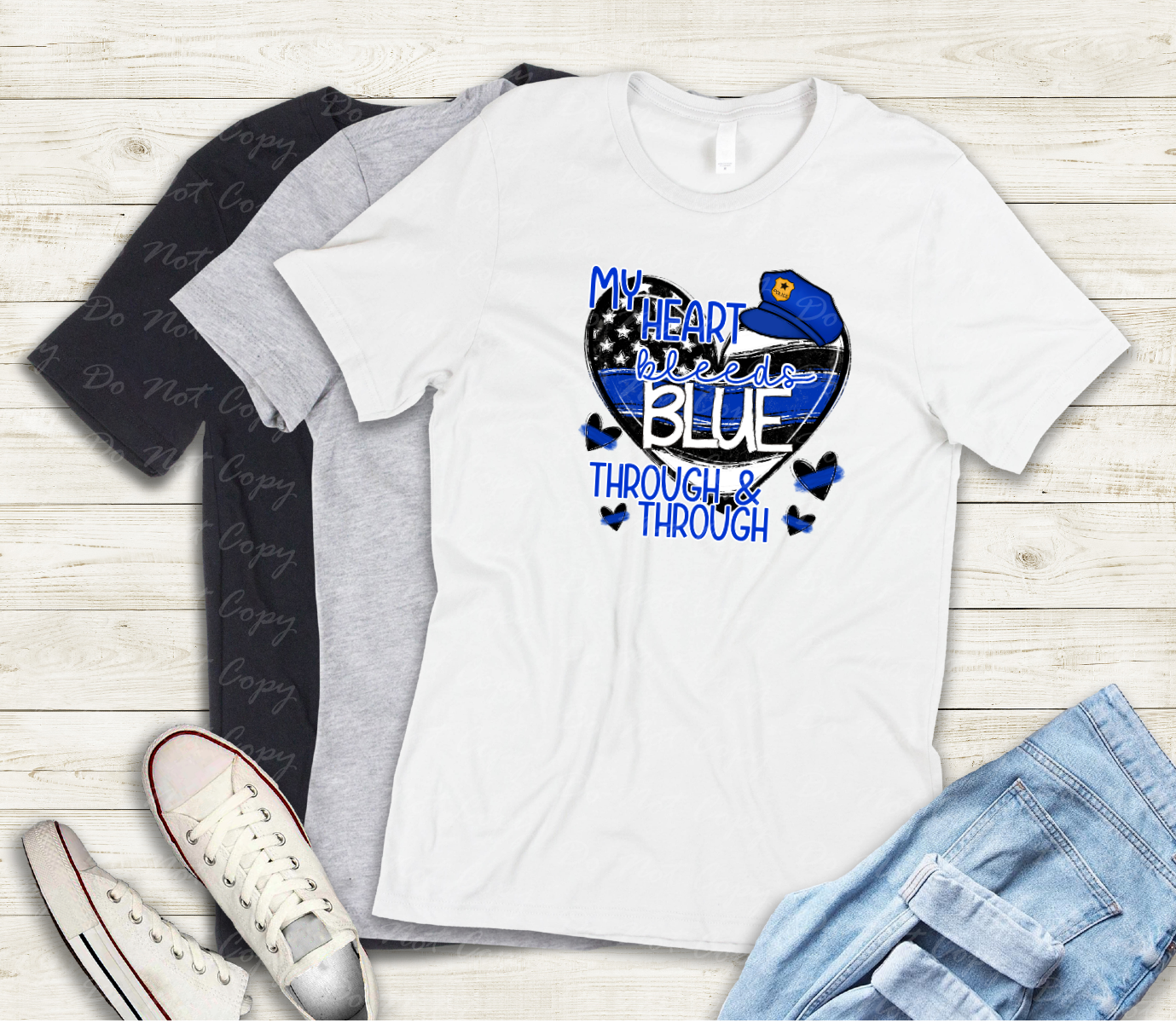 K-49 My Heart Bleeds Blue Completed Tee