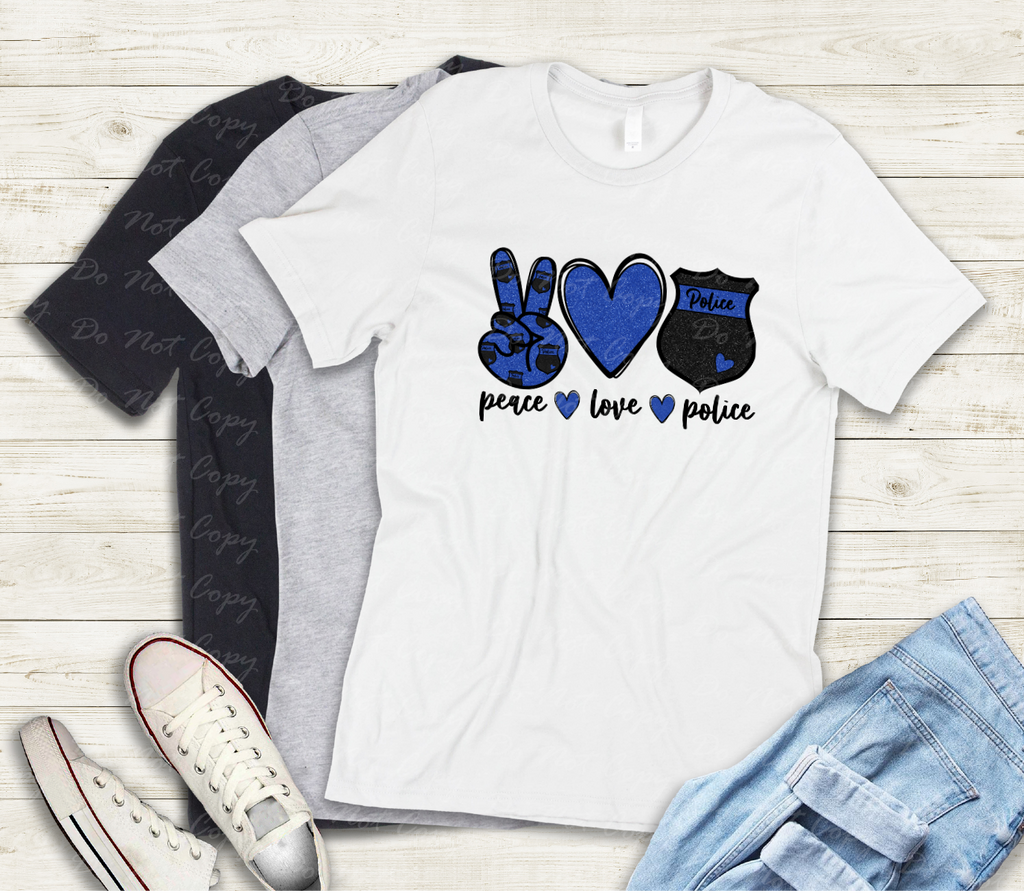 K-50 Peace Love Police Completed Tee