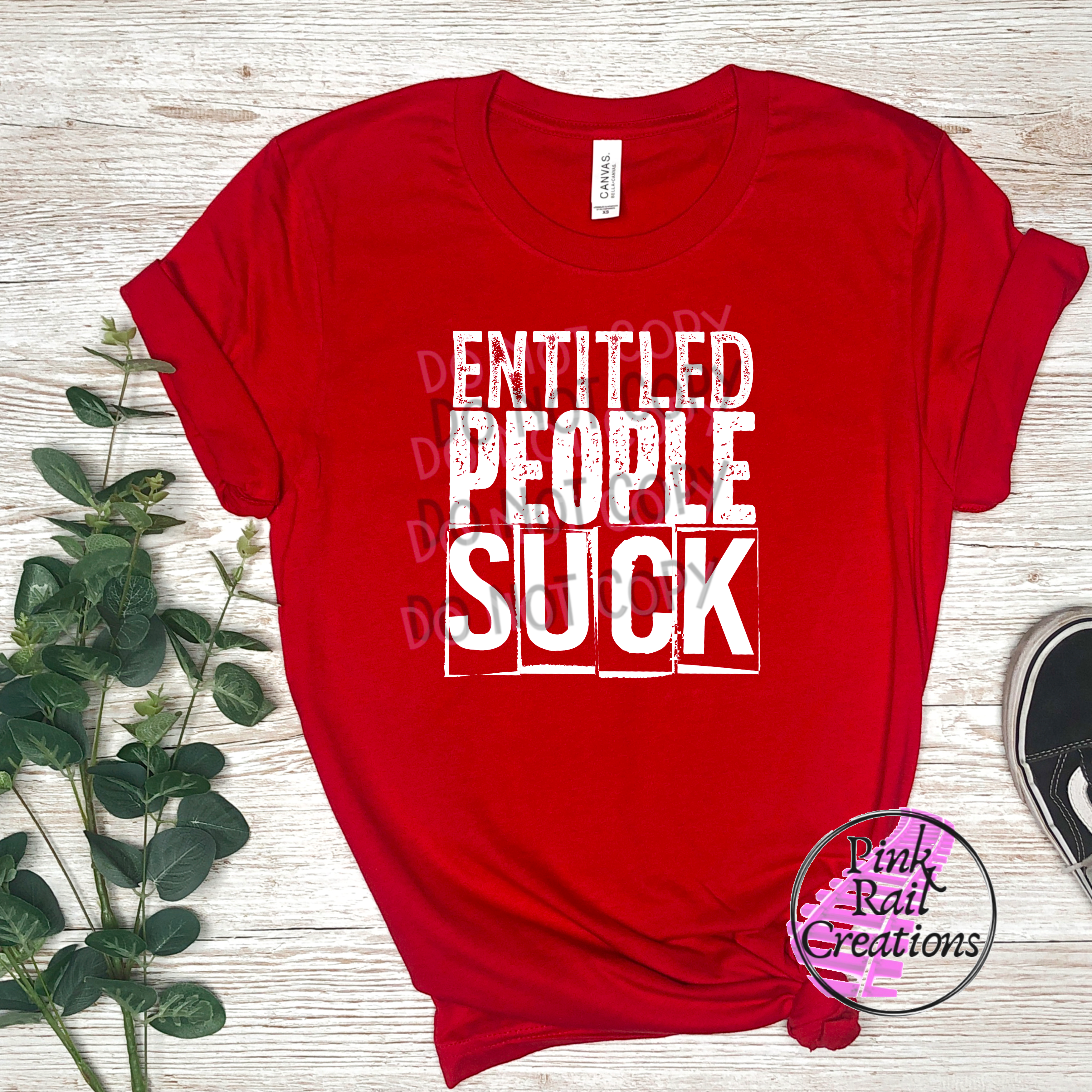 L-12 White Entitled people suck Completed Tee