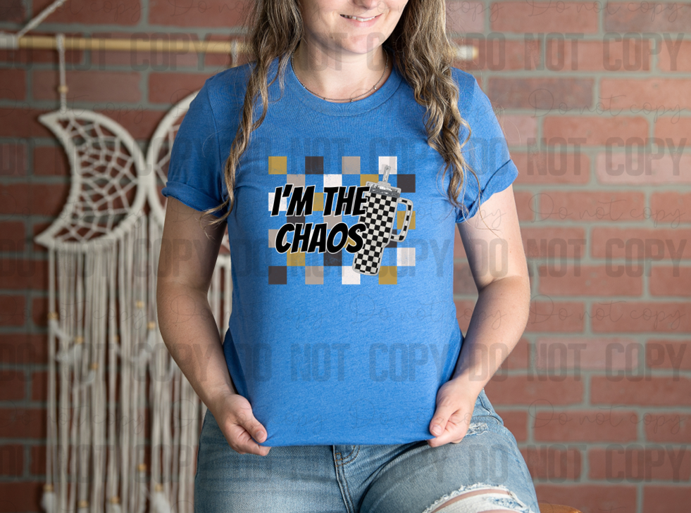 L-157 I'm The Chaos Grayscale DTF TRANSFER ONLY