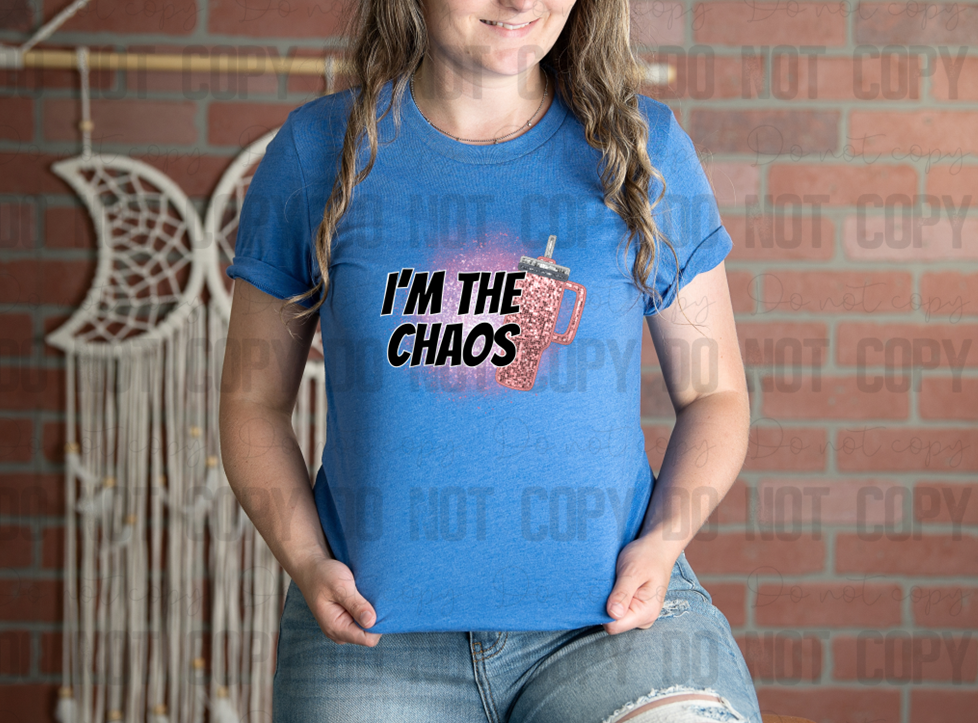 L-158 I'm The Chaos Glitter DTF TRANSFER ONLY
