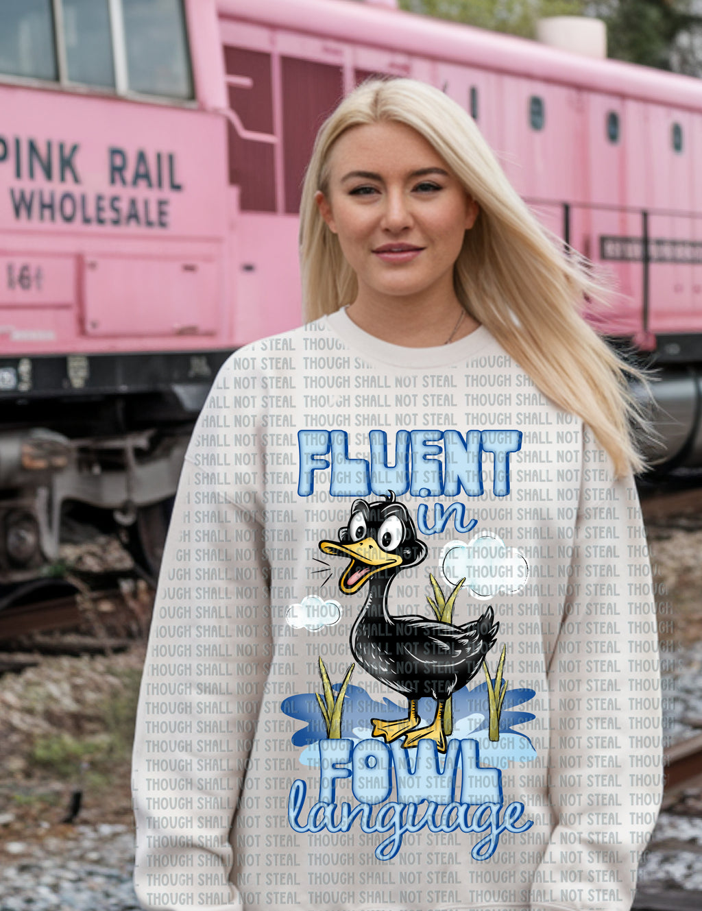 L-186 Fluent In Fowl Language Completed Tee