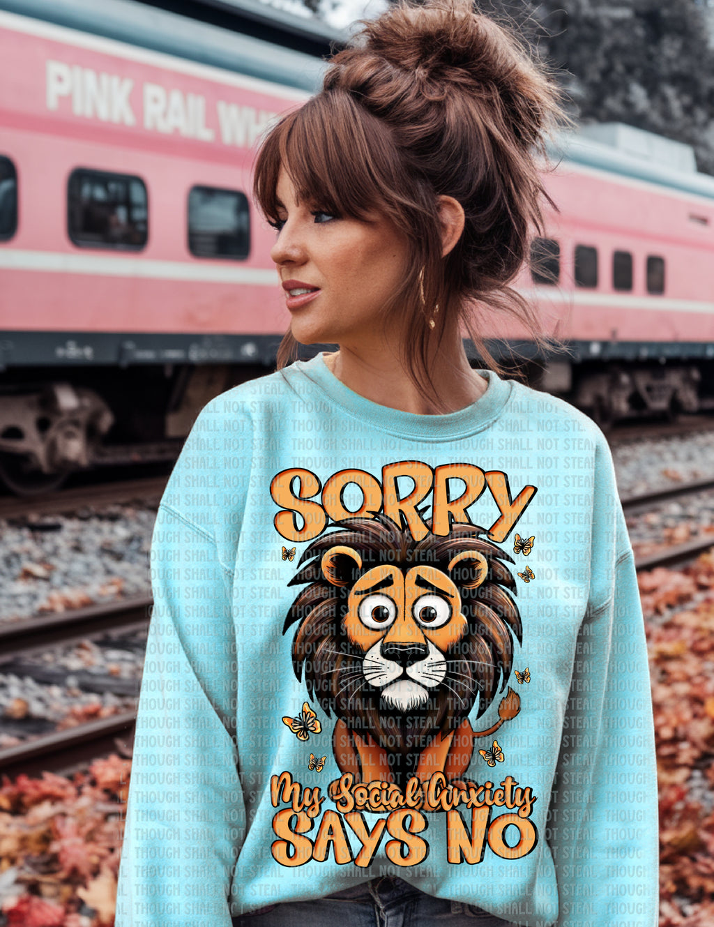 L-189 Sorry My Social Anxiety Says No Completed Tee