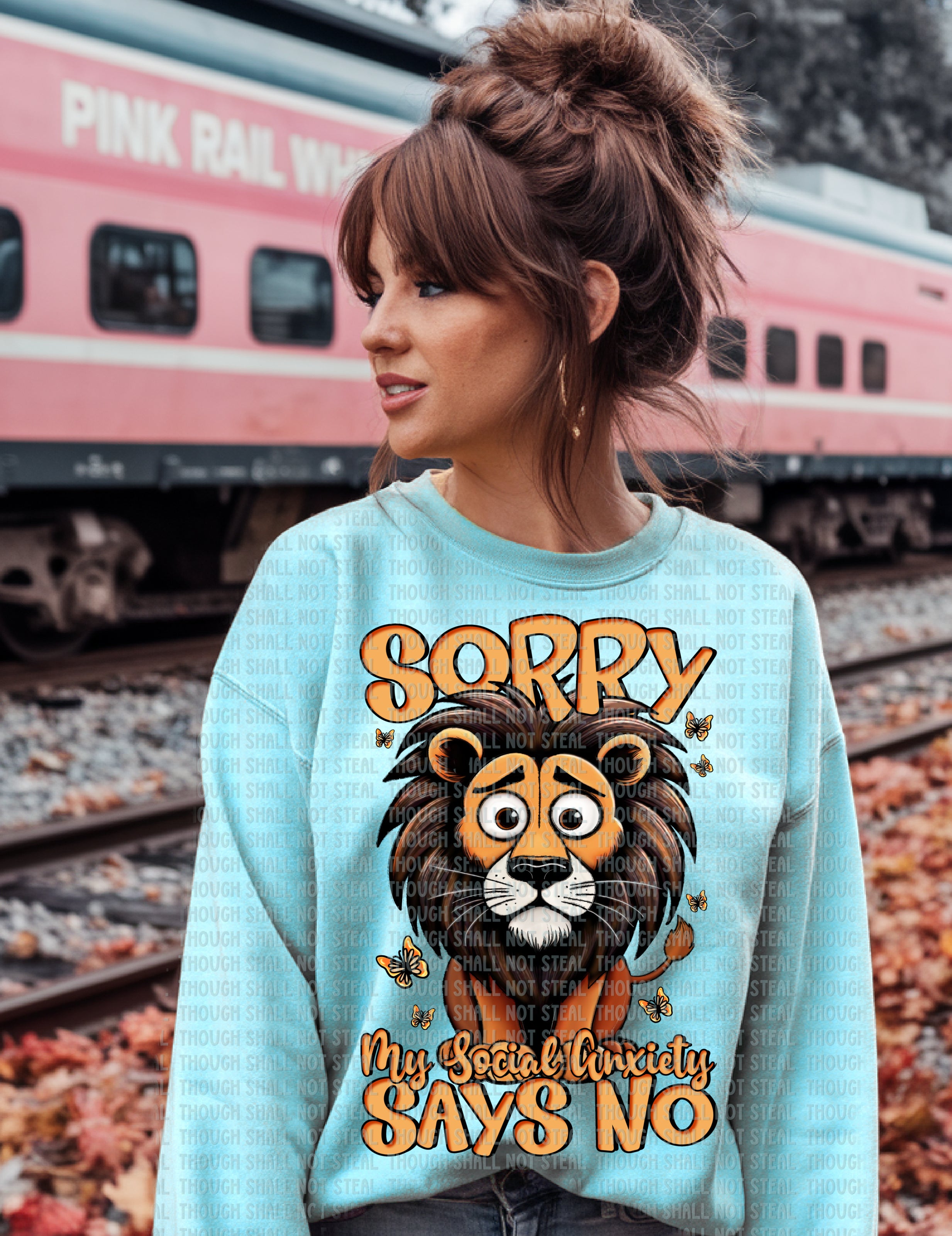 L-189 Sorry My Social Anxiety Says No Completed Tee