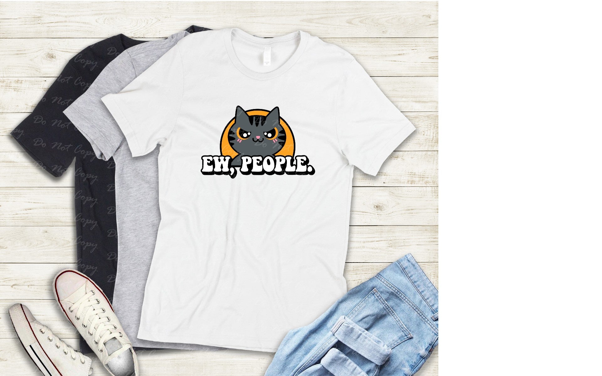L-219 EW PEOPLE CAT DTF TRANSFER ONLY