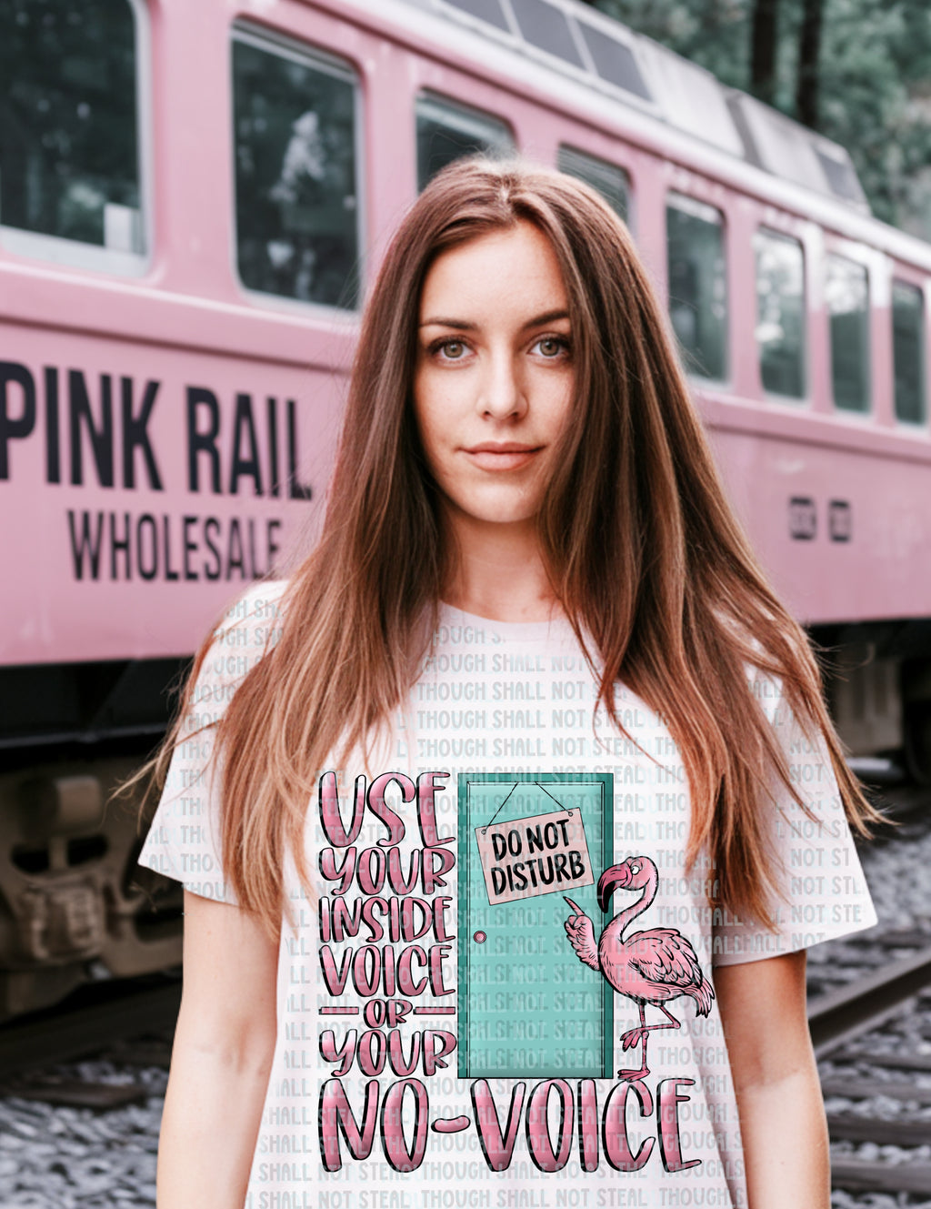 L-245 Use Your Inside Voice or No Voice Completed Tee