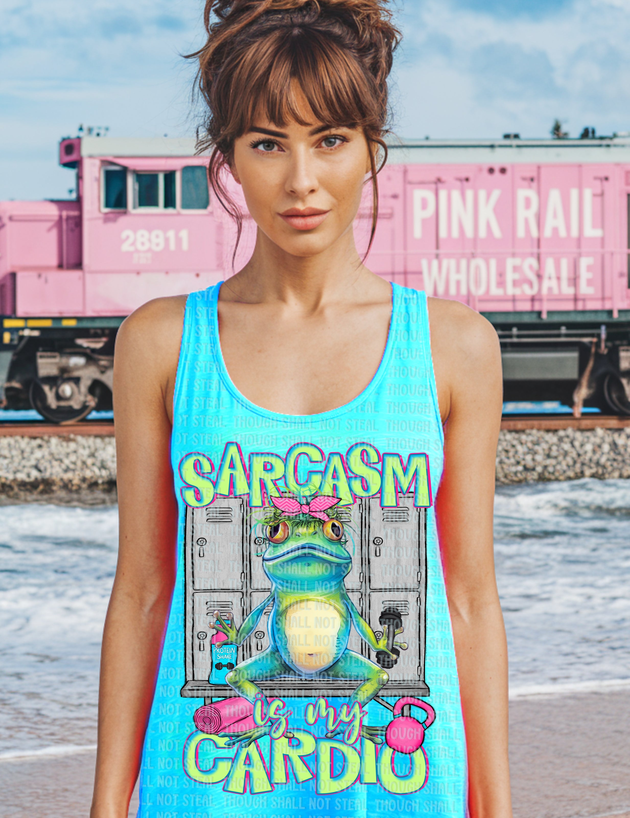 L-249 Sarcasm Is My Cardio Completed Tee