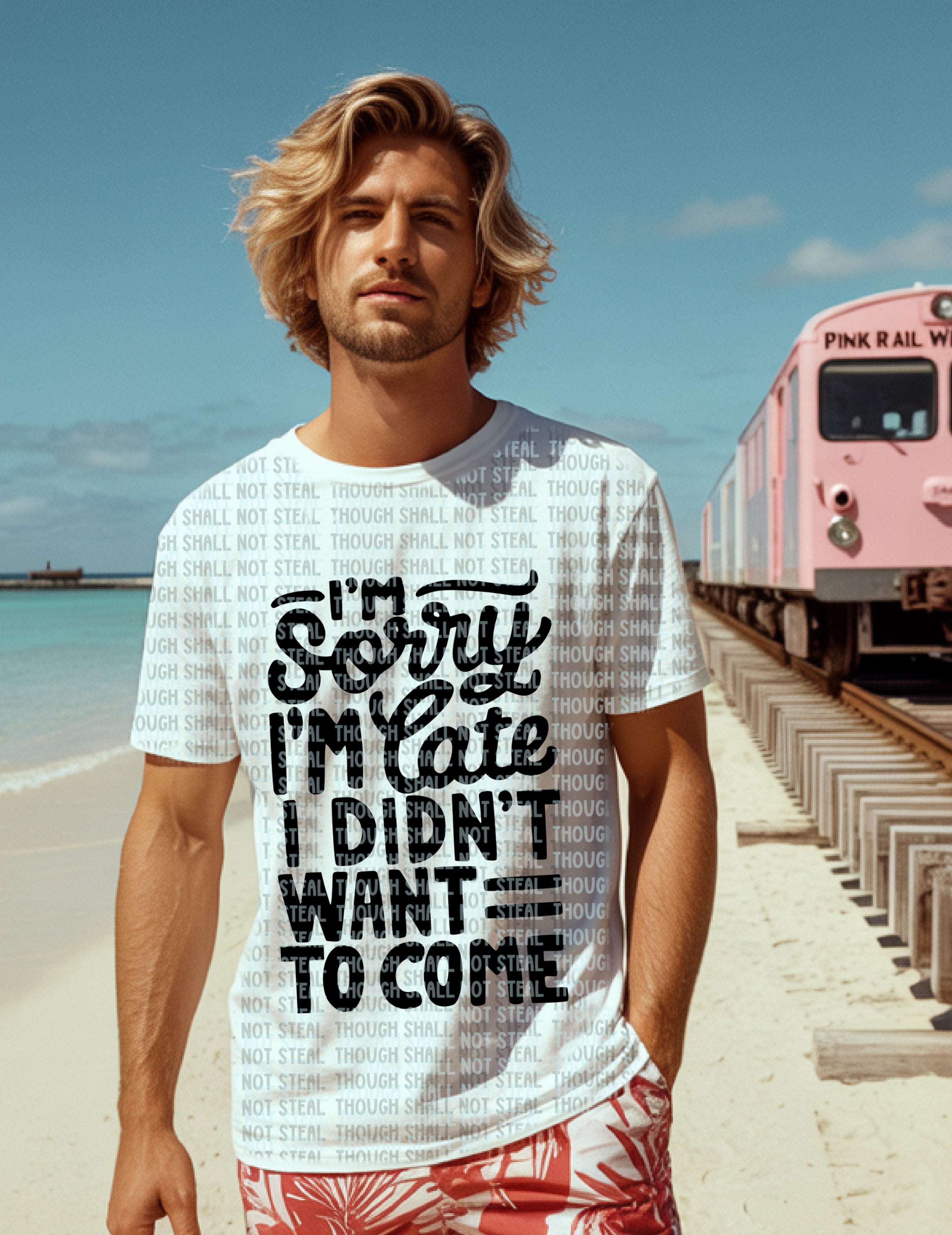 L-262 I_m Sorry I_m Late Completed Tee