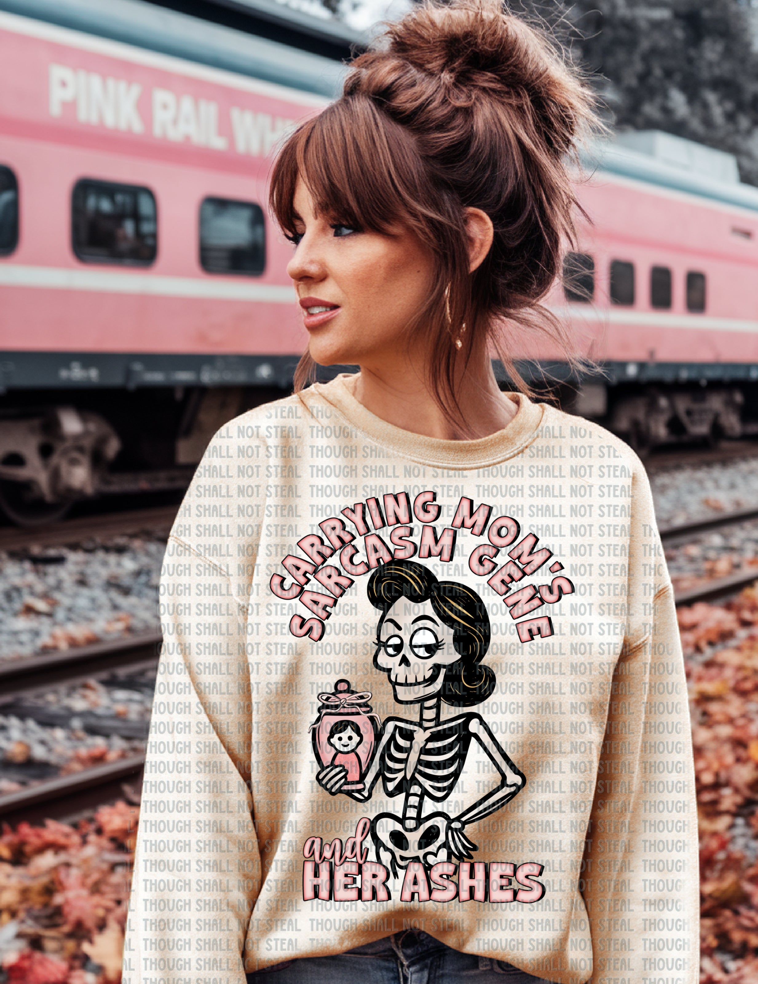 L-269 A Carrying Mom_s Sarcasm Gene and Her Ashes Completed Tee