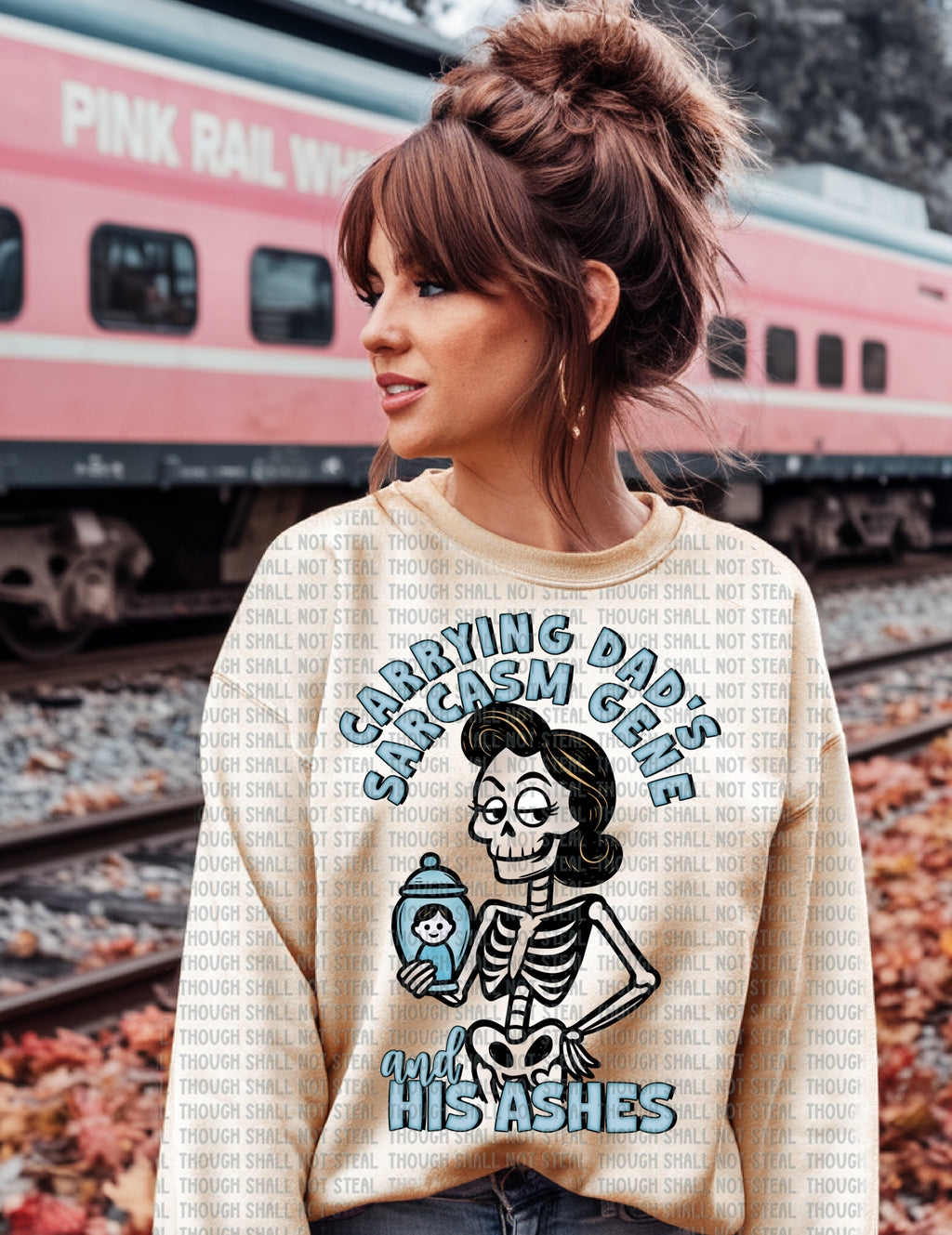 L-269 B Carrying Dad_s Sarcasm Gene and His Ashes Completed Tee