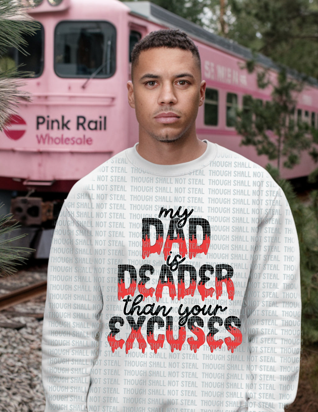 L-274 A My Dad is deader than your excuses Completed Tee