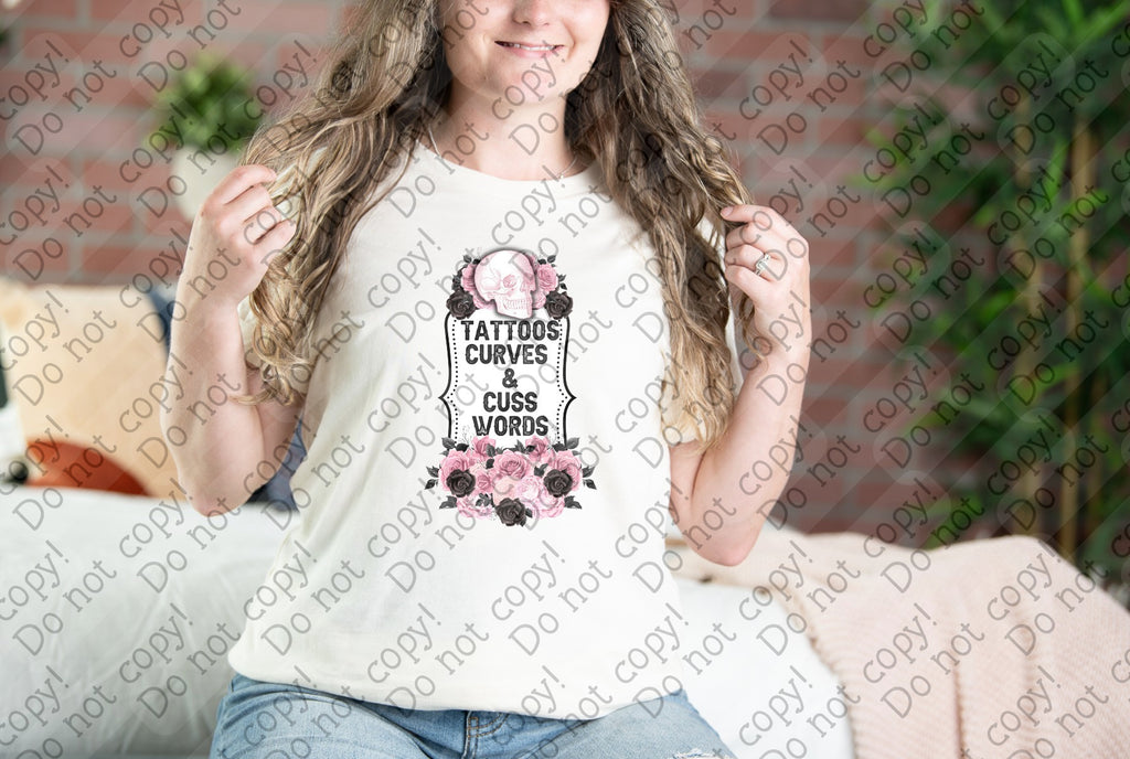 L-278 Tattoos Curves & Cuss Words Completed Tee