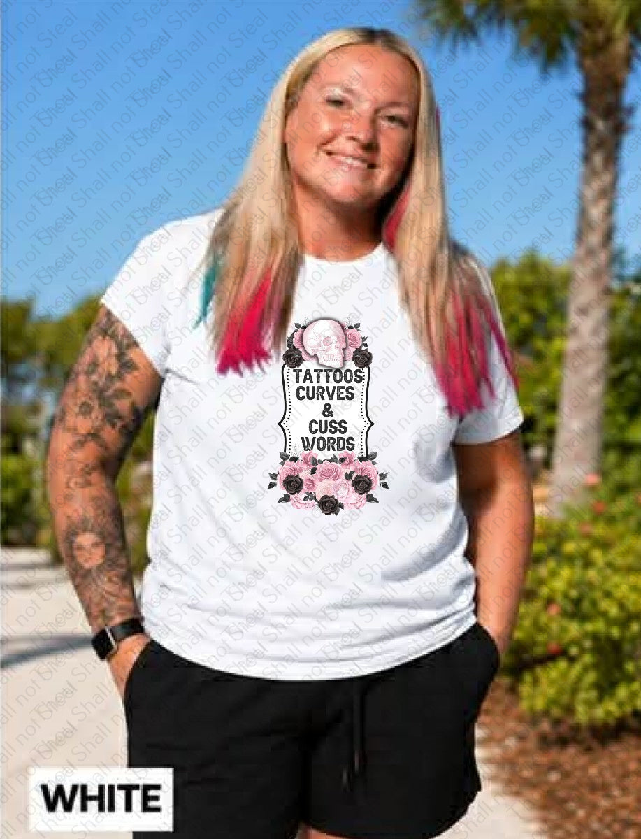 L-346 Tattoos Curves & Cuss Words DTF TRANSFER ONLY