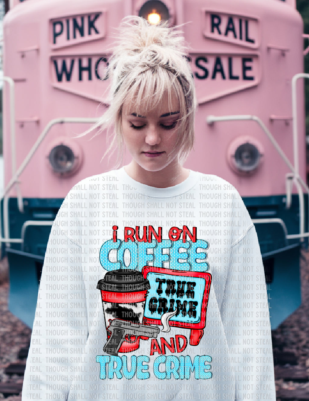 M-10 I run on Coffee and True Crime Completed Tee