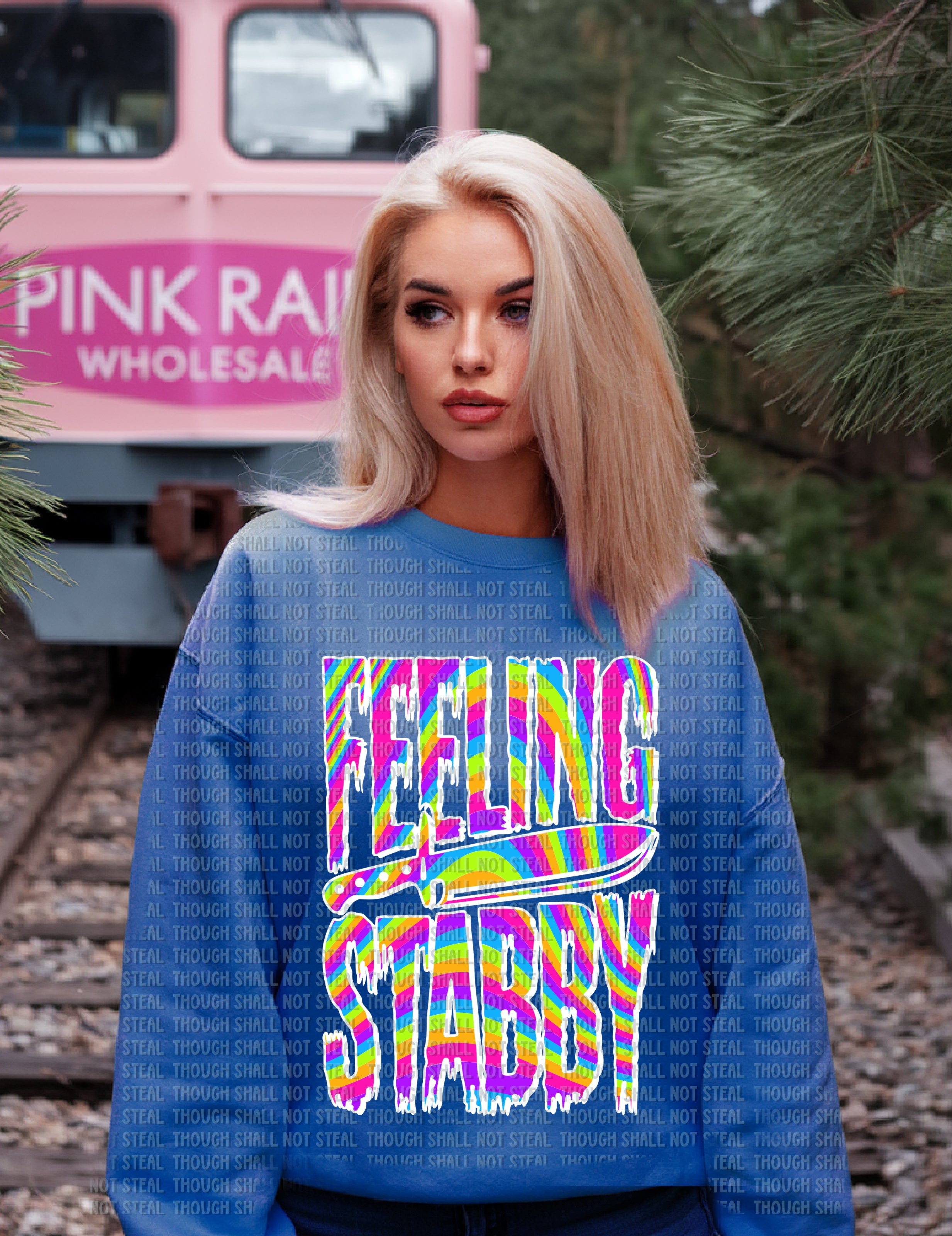M-16 B Hologram Rainbow Feeling Stabby DTF TRANSFER ONLY