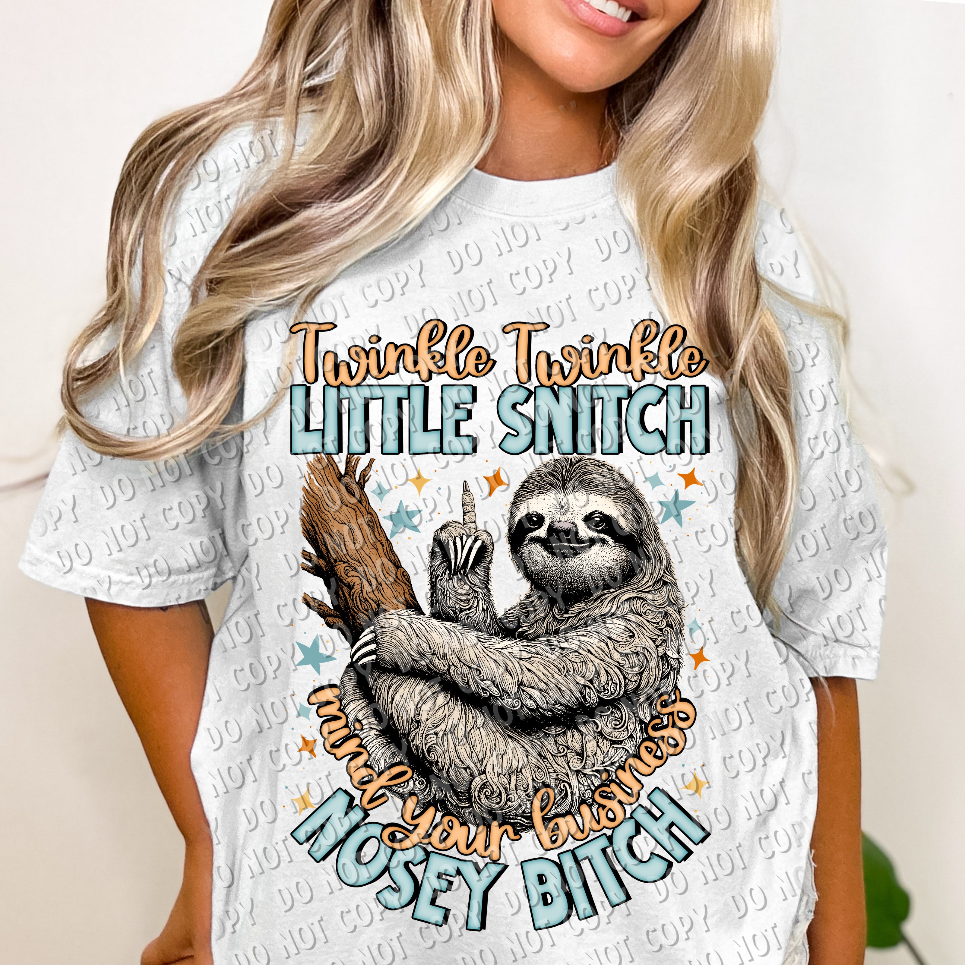 L-63 Twinkle Twinkle Little Snitch Sloth DTF TRANSFER ONLY