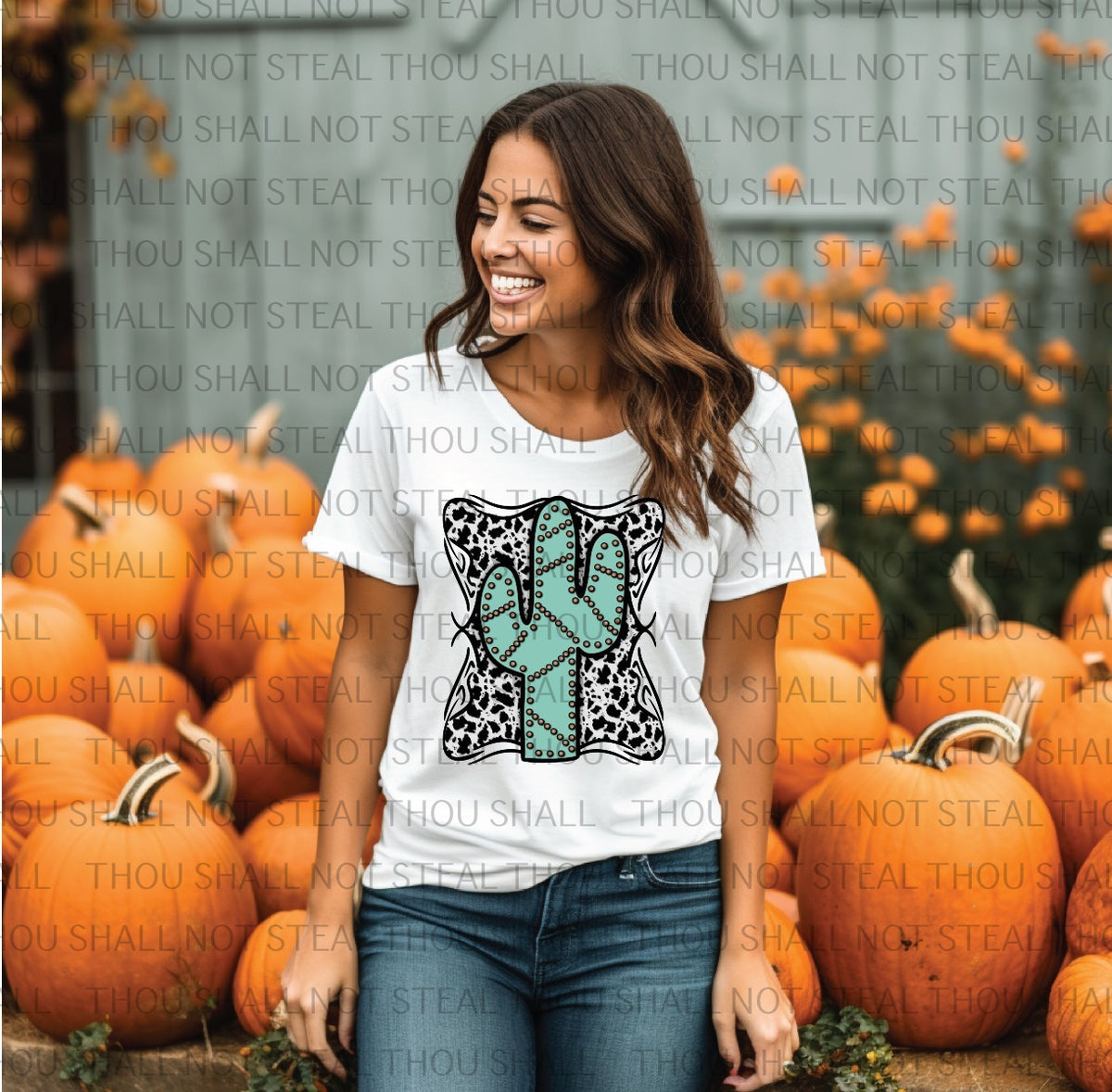 N-56 Teal Cactus DTF TRANSFER ONLY