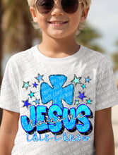 Load image into Gallery viewer, O-33 Jesus Loves me - Blue completed tee
