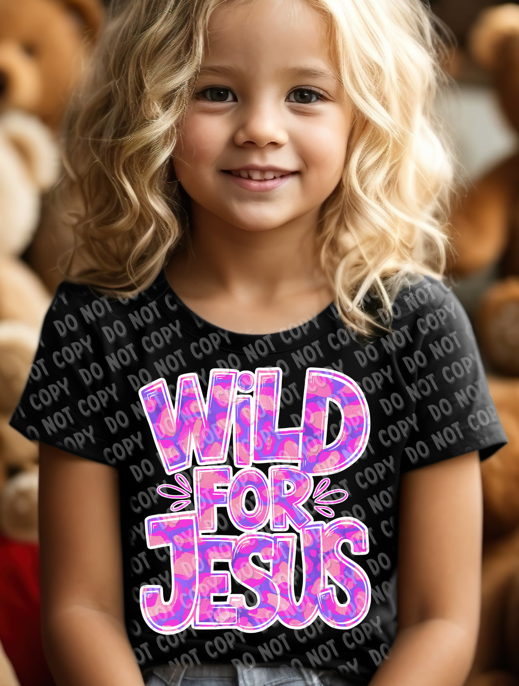 O-43 Wild for Jesus - Purple Leopard DTF TRANSFER ONLY