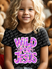 Load image into Gallery viewer, O-43 Wild for Jesus - Purple Leopard completed tee
