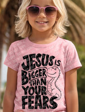 Load image into Gallery viewer, O-46 Jesus is Bigger than your fears - Black completed tee
