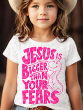 Load image into Gallery viewer, O-48 Jesus is Bigger than your fears - Pink completed tee
