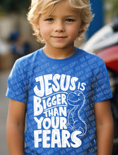 Load image into Gallery viewer, O-49 Jesus is Bigger than your fears - White completed tee
