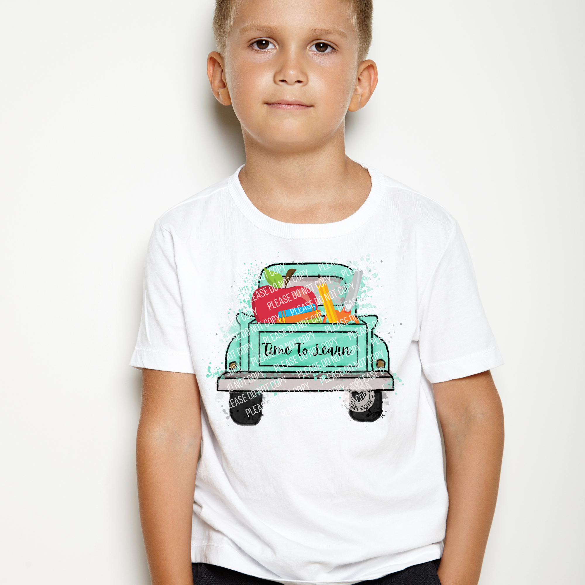 08-31 Time to Learn School Vintage Truck DTF TRANSFER ONLY