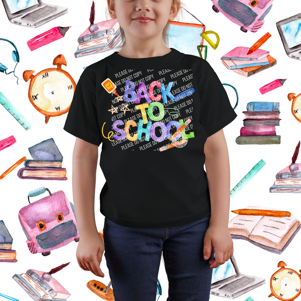 08-36 EXCLUSIVE Watercolor Back to School Supplies DTF TRANSFER ONLY