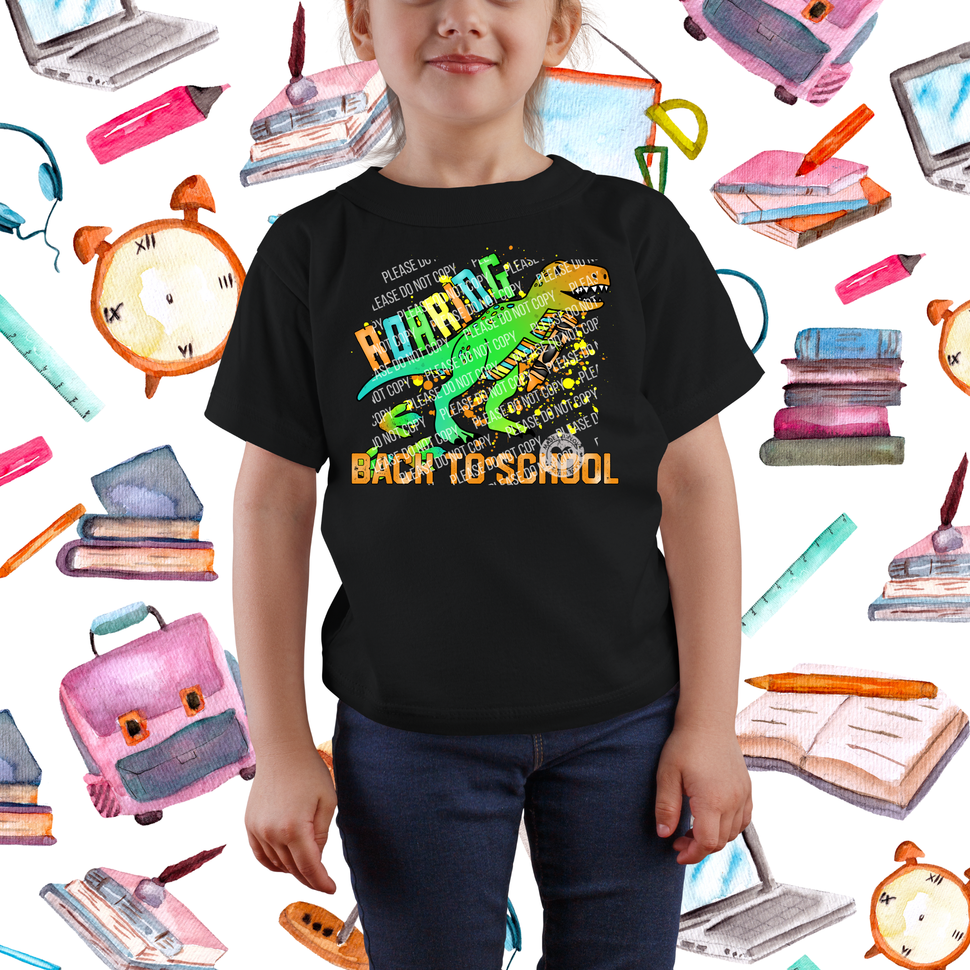 08-26 Roaring Back to School Dino Green DTF TRANSFER ONLY