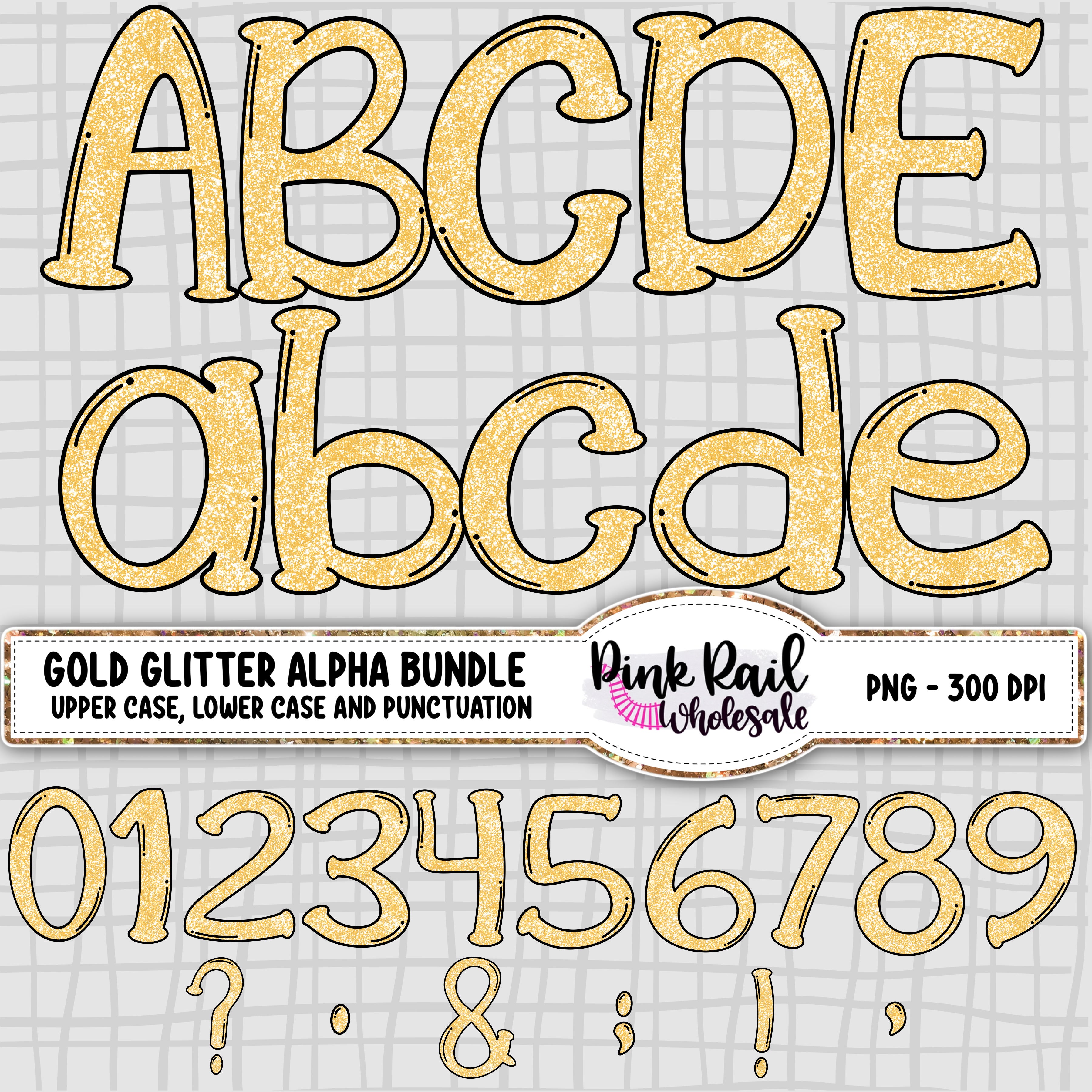 Gold Glitter Alpha Bundle