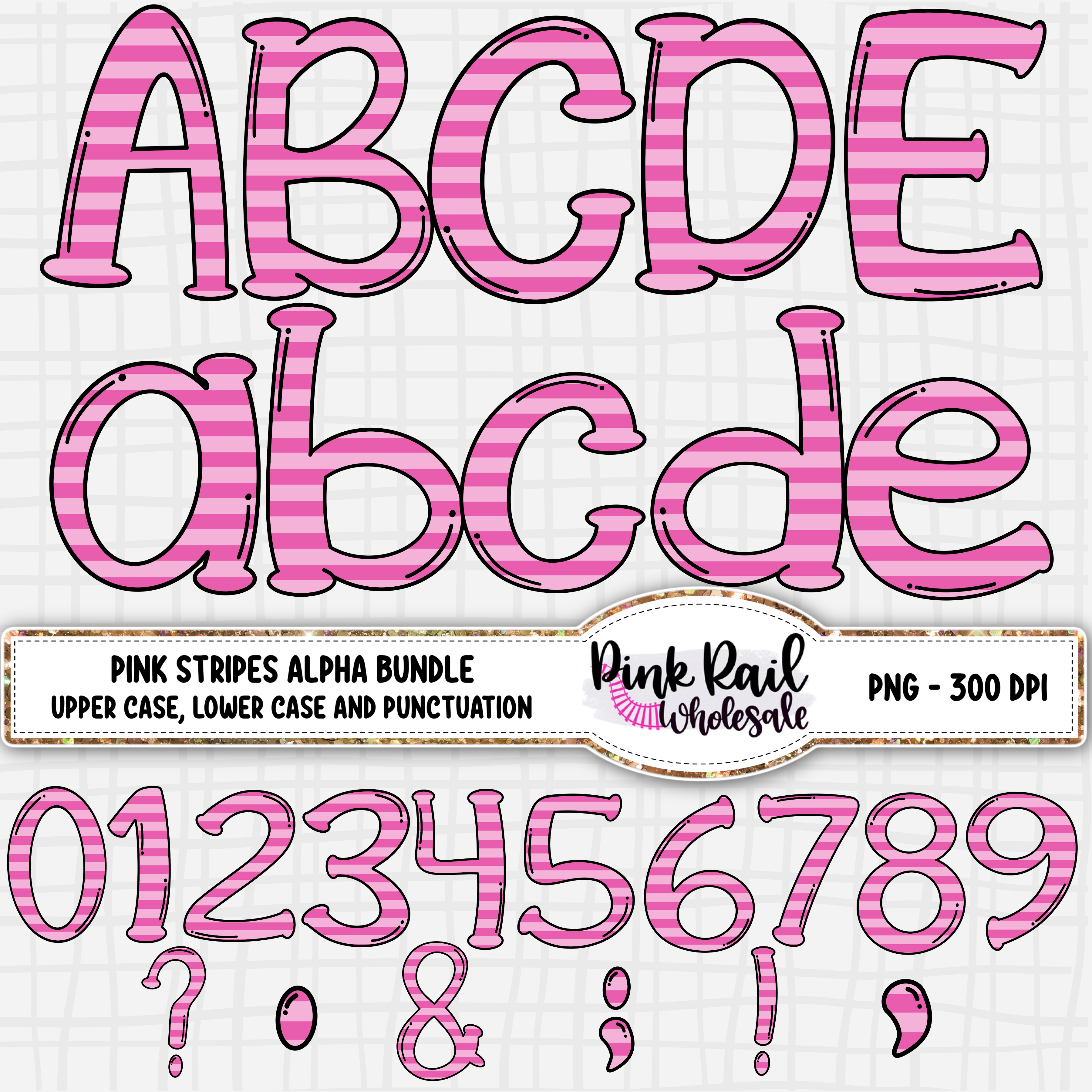 Pastel Pink Stripes Alpha Bundle
