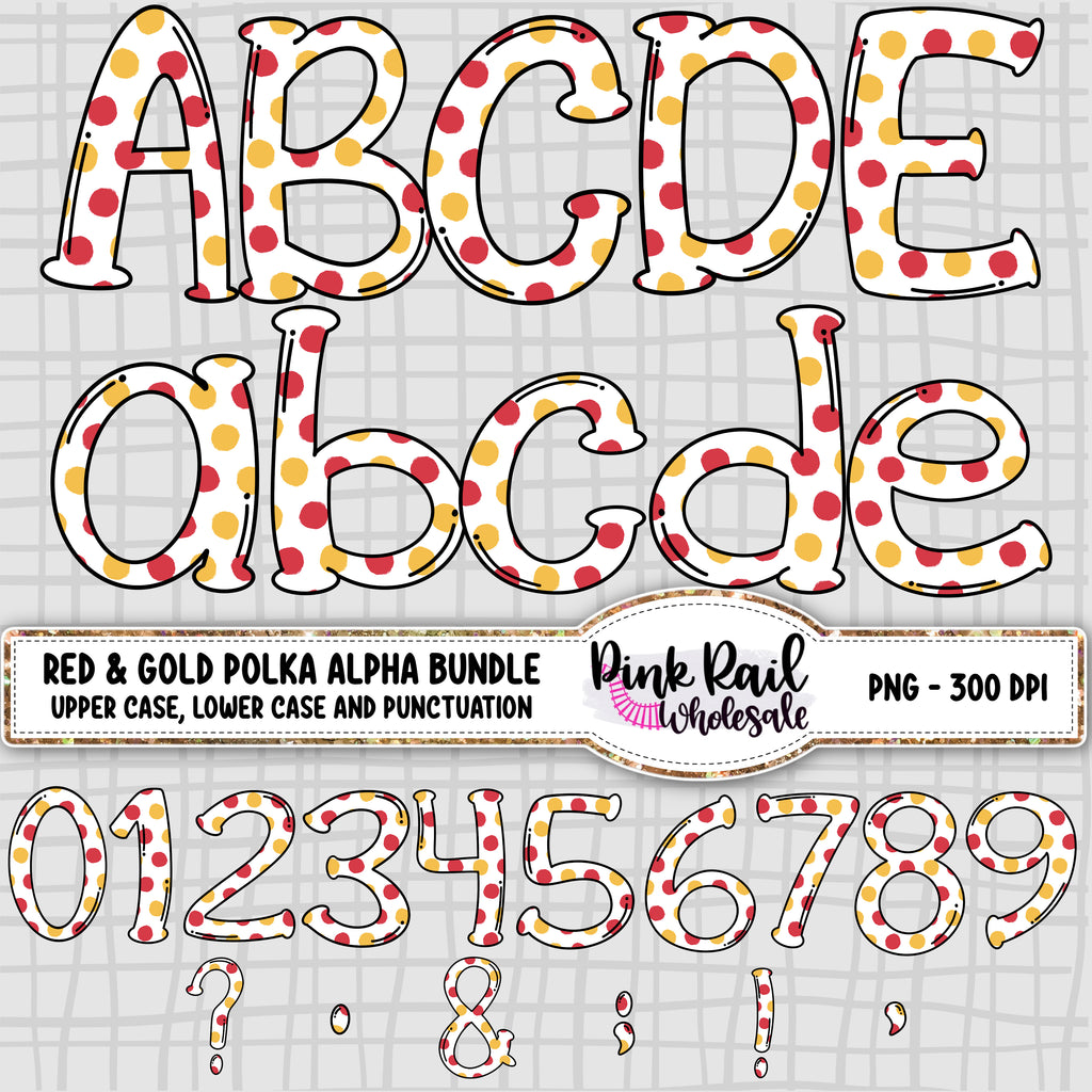 Red and Gold Mega Alpha Bundle - 7 different Patterns/Colors