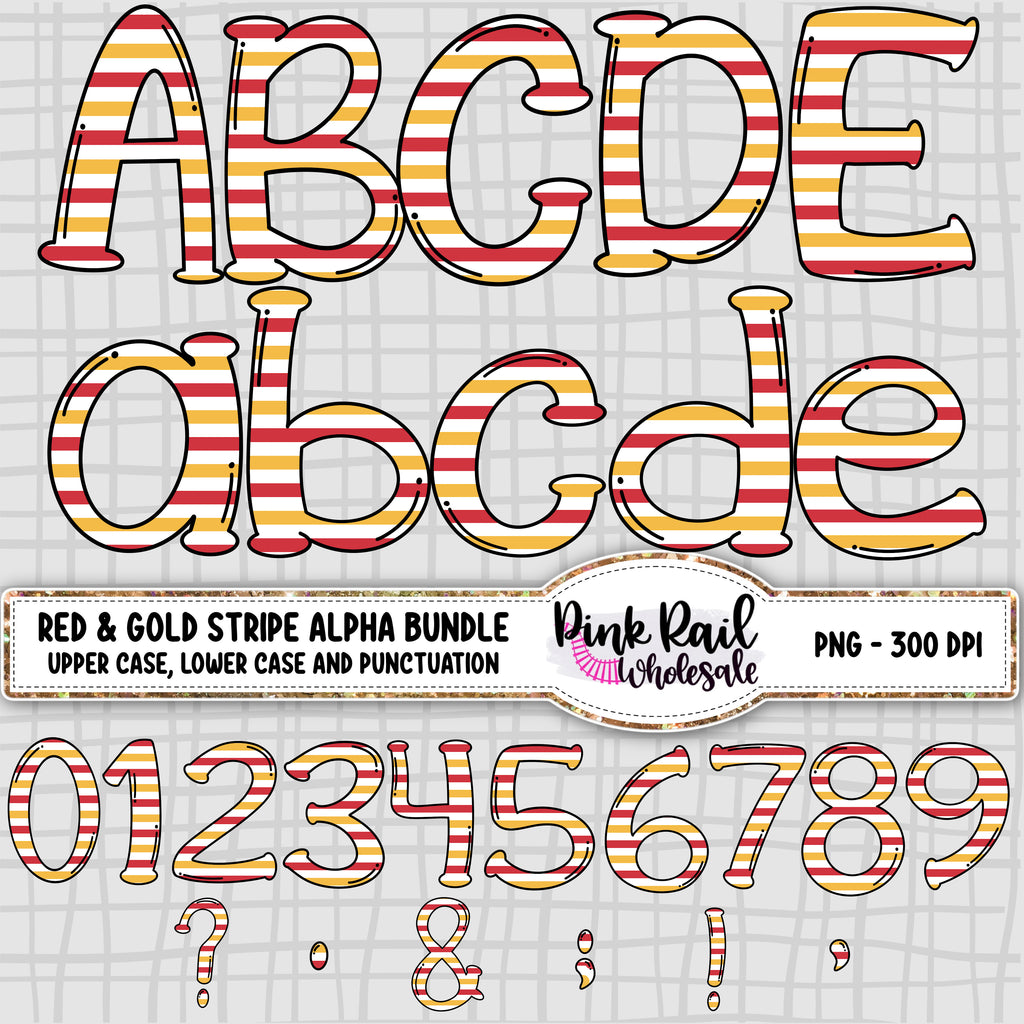 Red and Gold Mega Alpha Bundle - 7 different Patterns/Colors