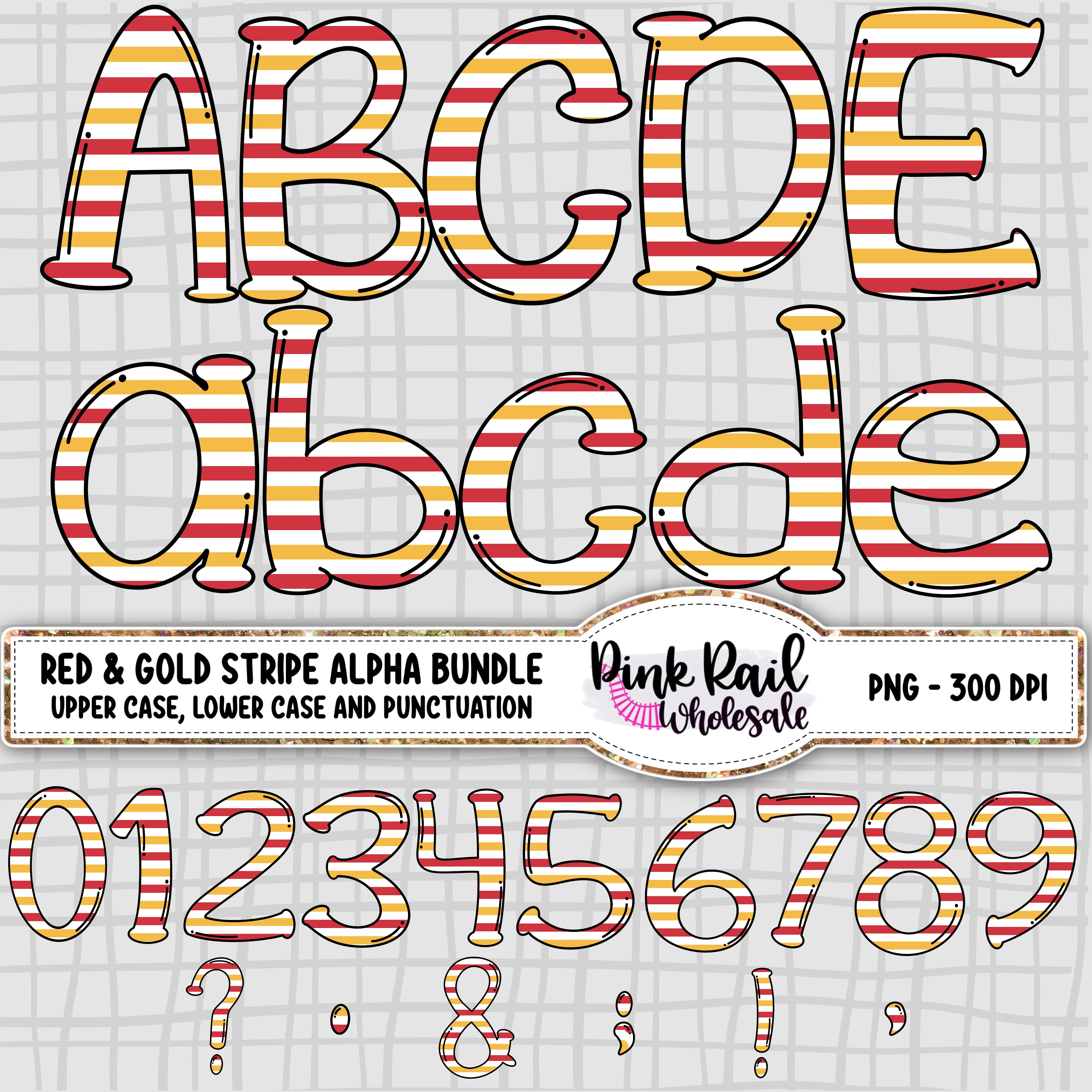 Red and Gold Stripe Alpha Bundle